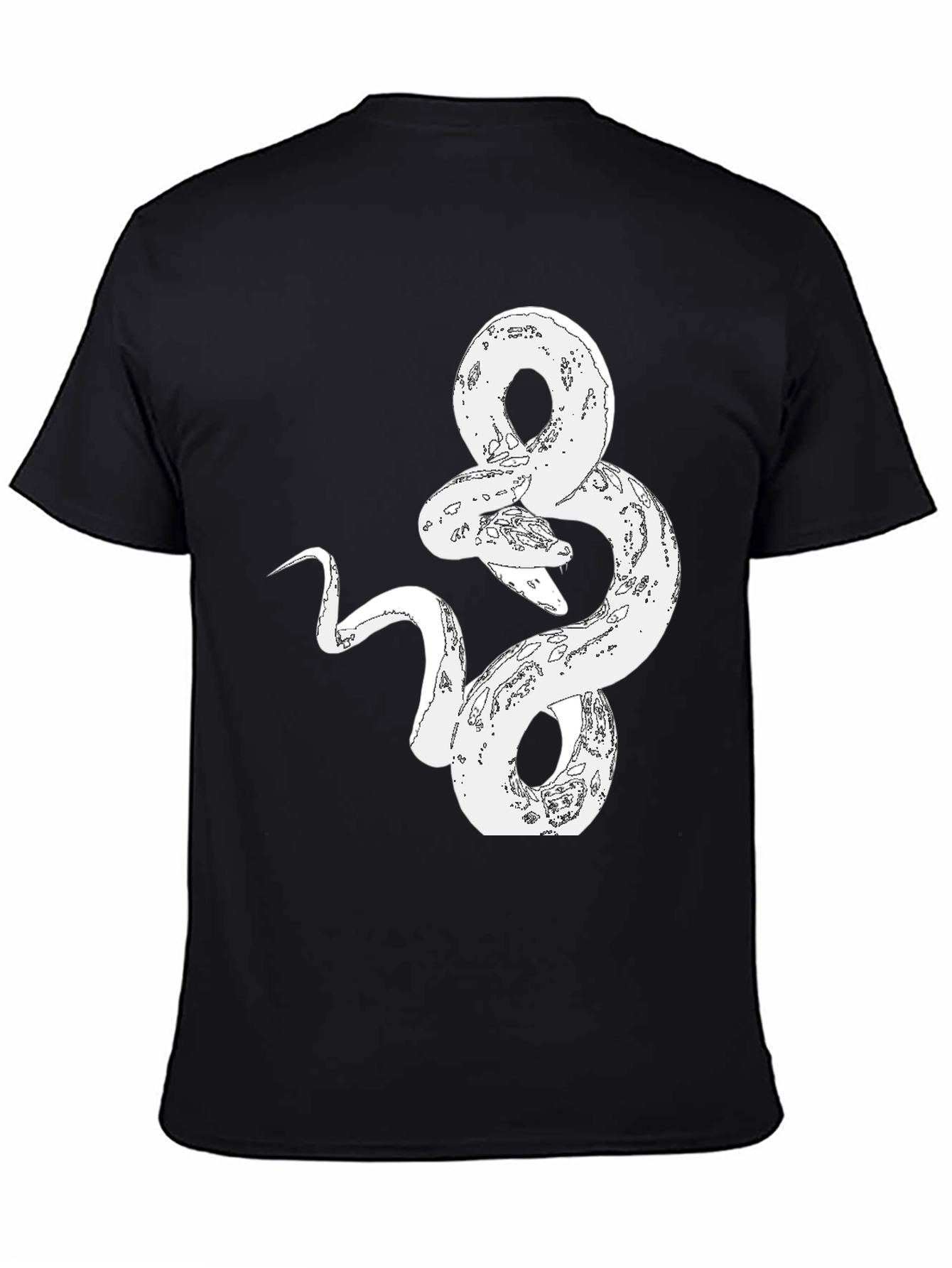 Black Snake Graphic Print Tee - Stylish Black T-Shirt view 4