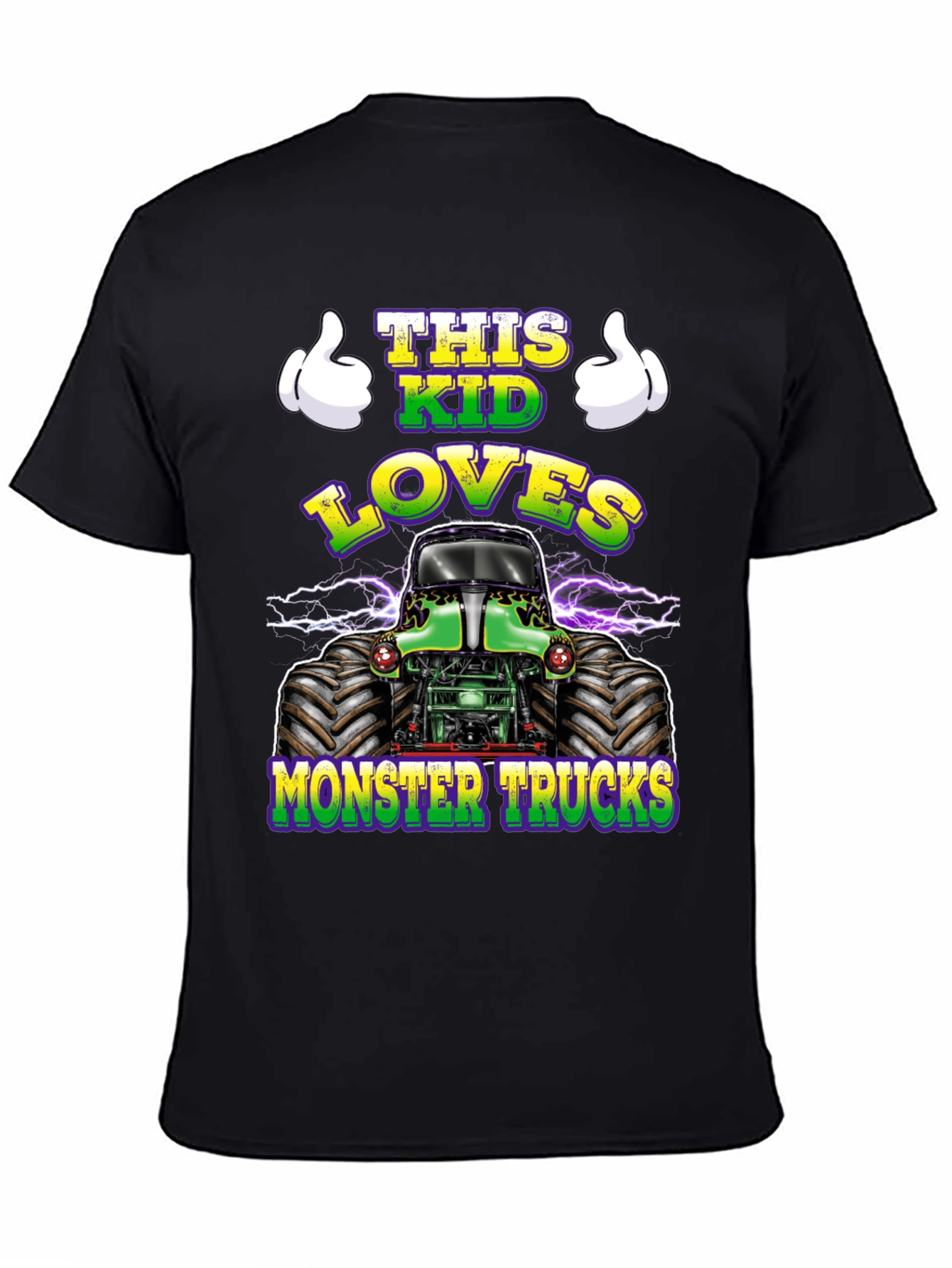 Black This Kid Loves Monster Trucks T-Shirt view 4
