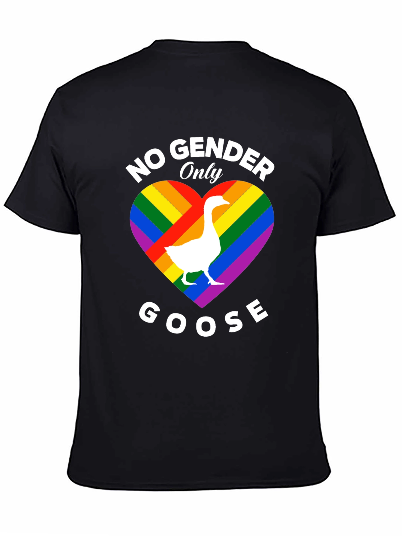 Black No Gender Only Goose Pride T-Shirt view 4