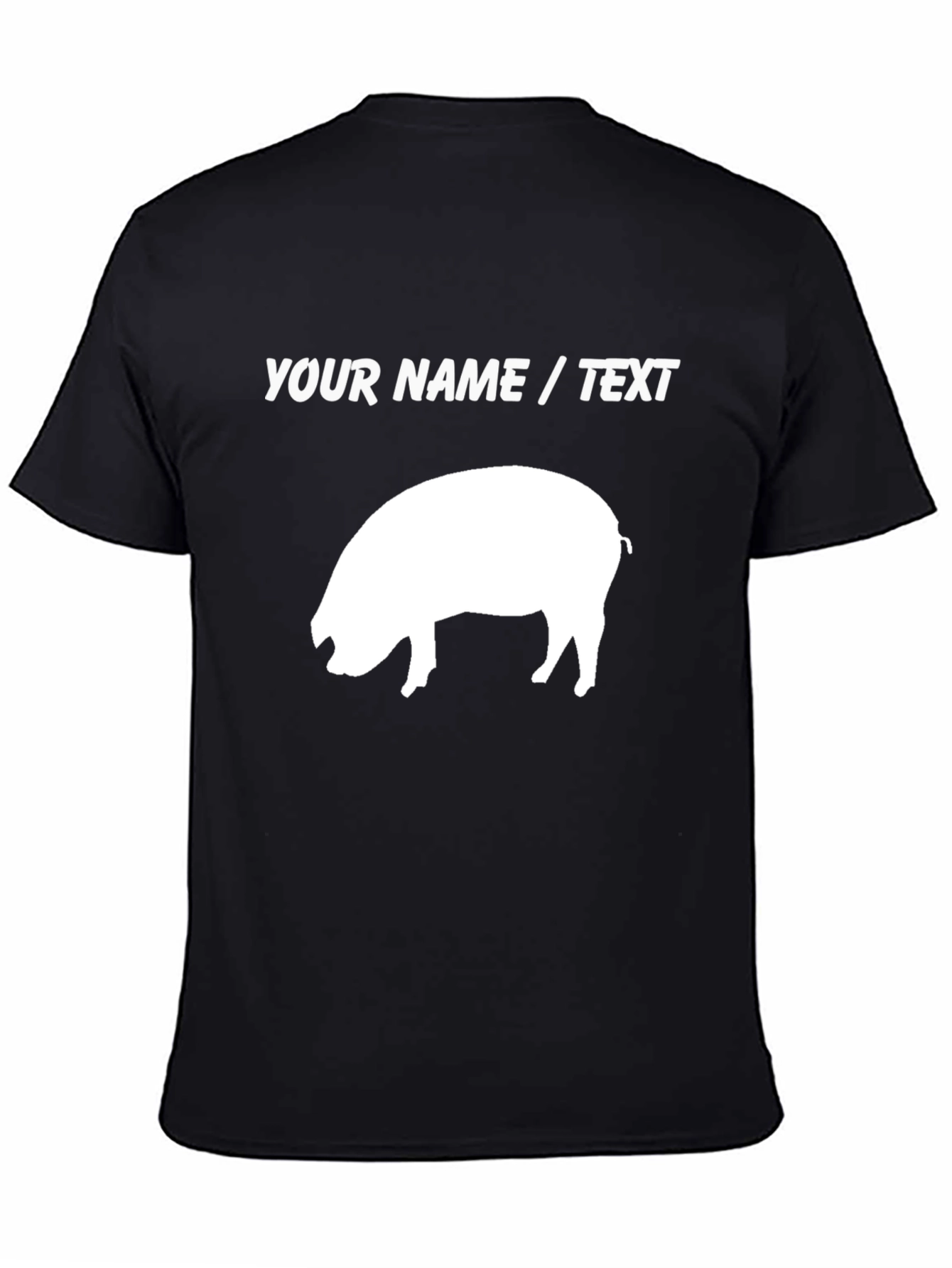 Custom Pig Graphic T-Shirt - Add Your Text! - 4