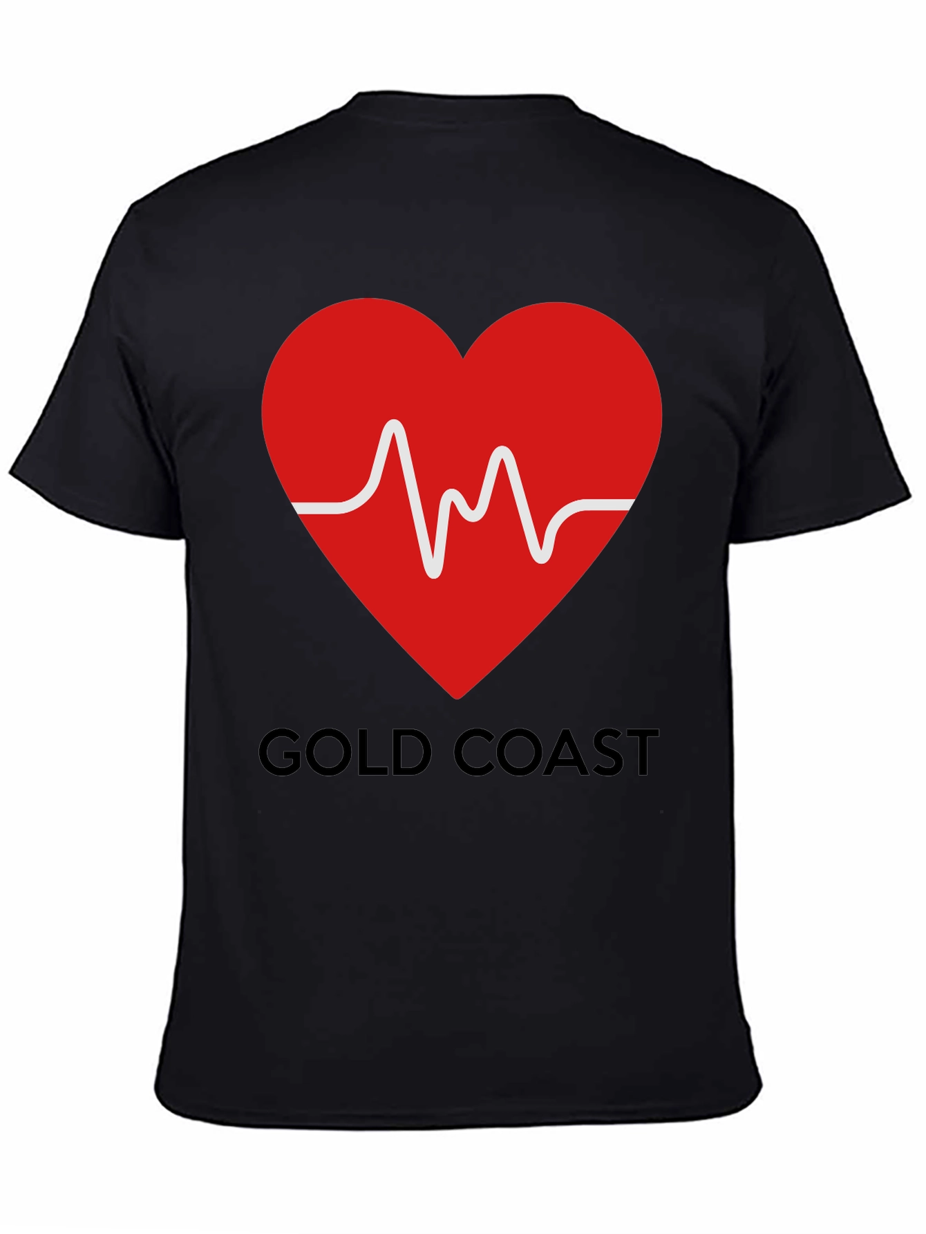 Black Gold Coast Heartbeat T-Shirt view 4