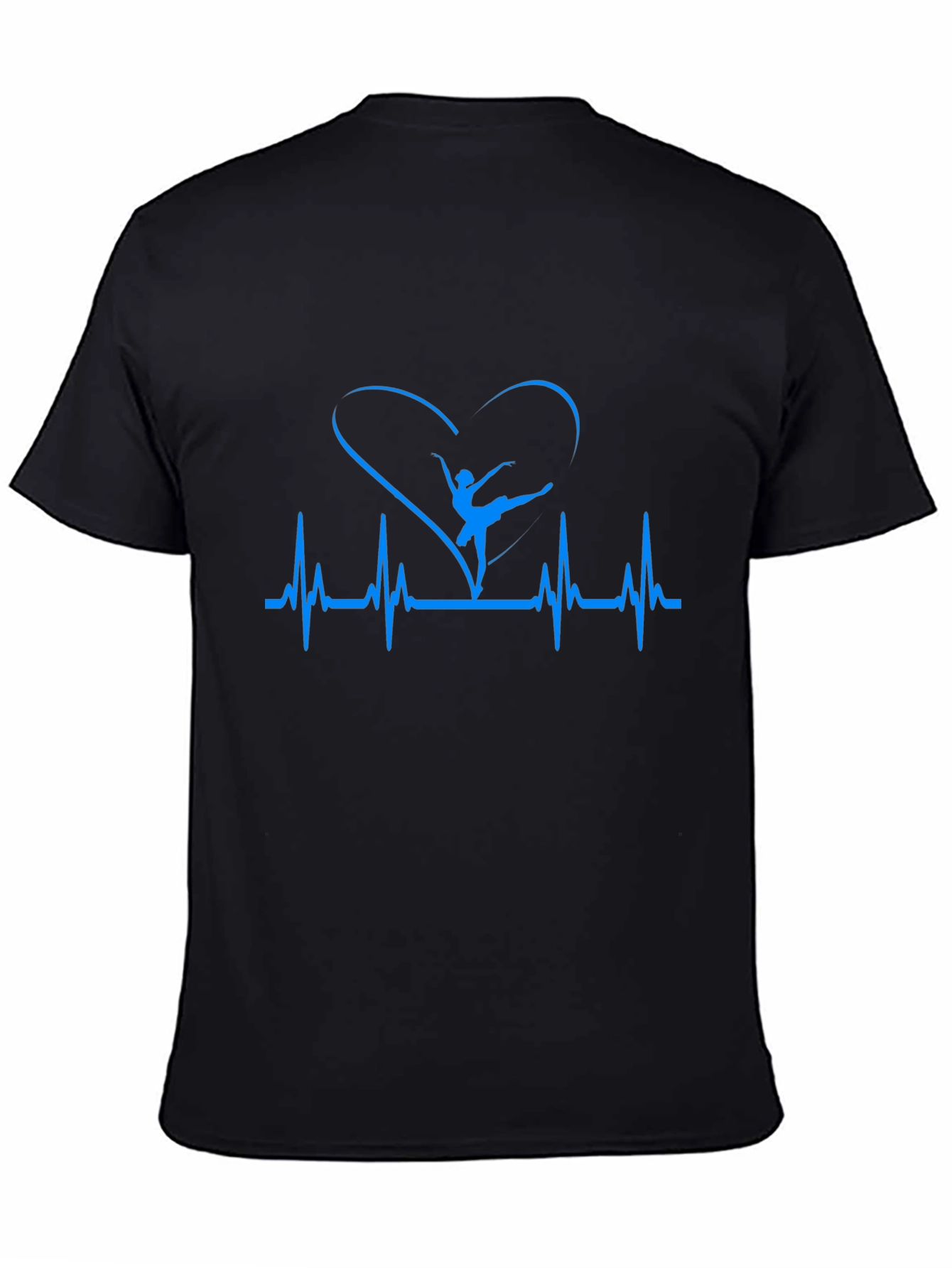 Black Ballerina Heartbeat T-Shirt - Dance Lover Tee view 4