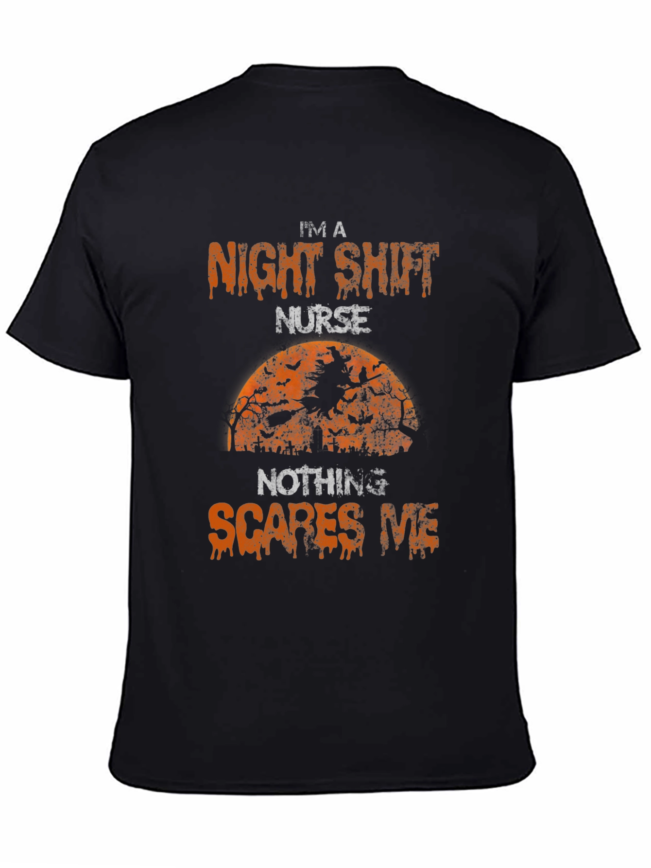 Black Night Shift Nurse Halloween T-Shirt view 4