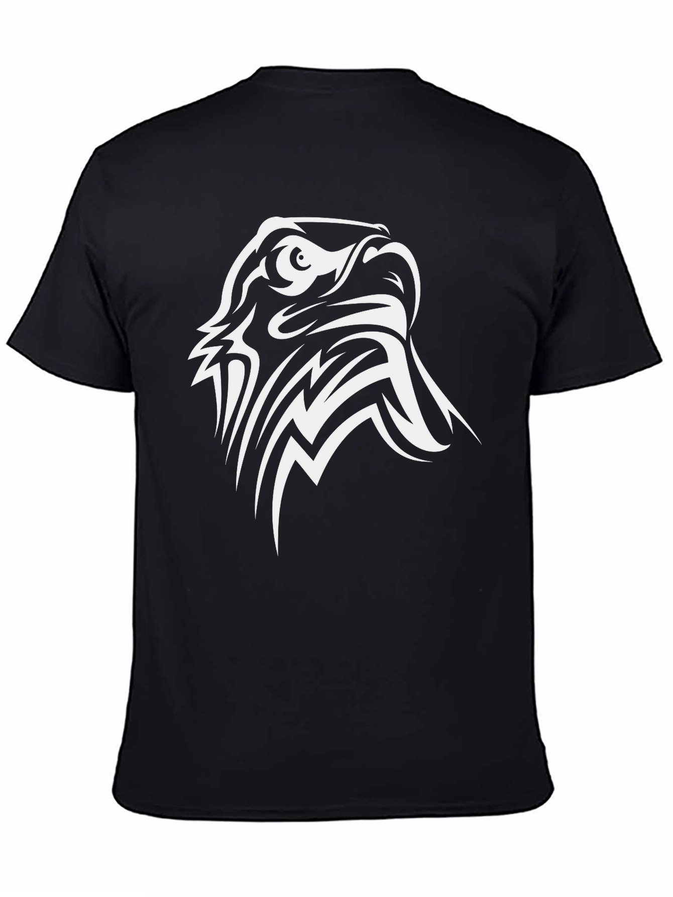 Black Eagle Graphic Black T-Shirt - Bold Tribal Design view 4