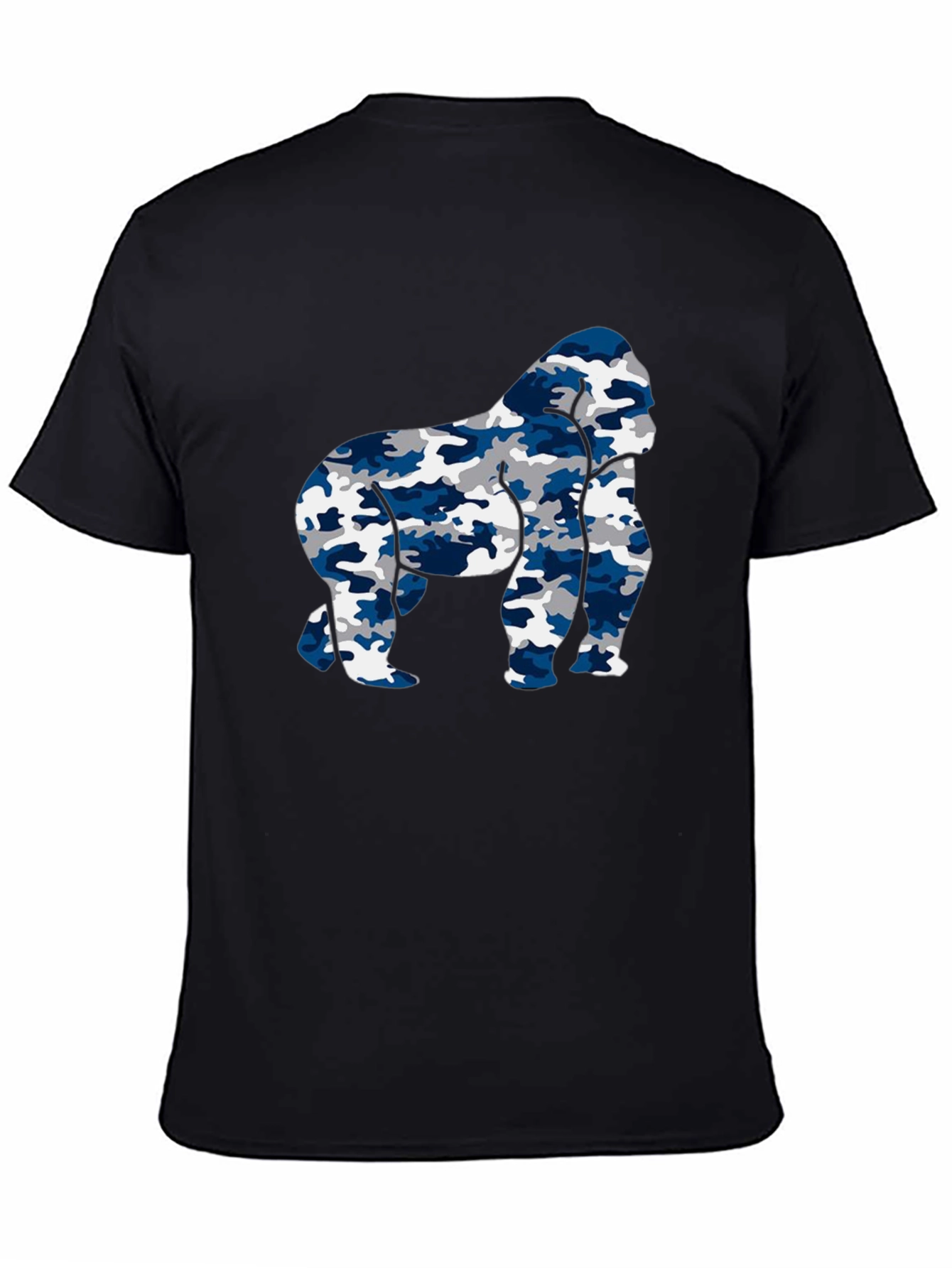 Black Camo Gorilla Graphic Tee - Men's Black T-Shirt view 4