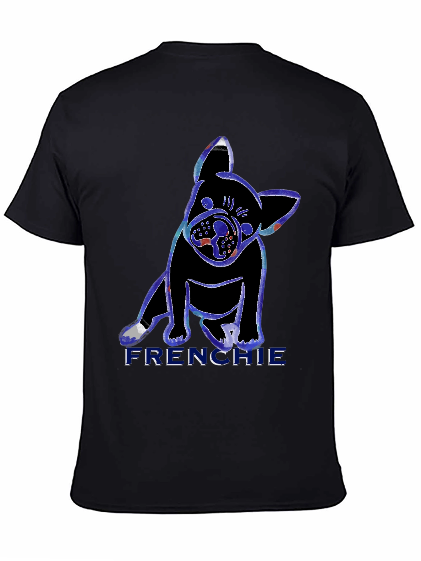 Black Frenchie Dog Graphic T-Shirt view 4