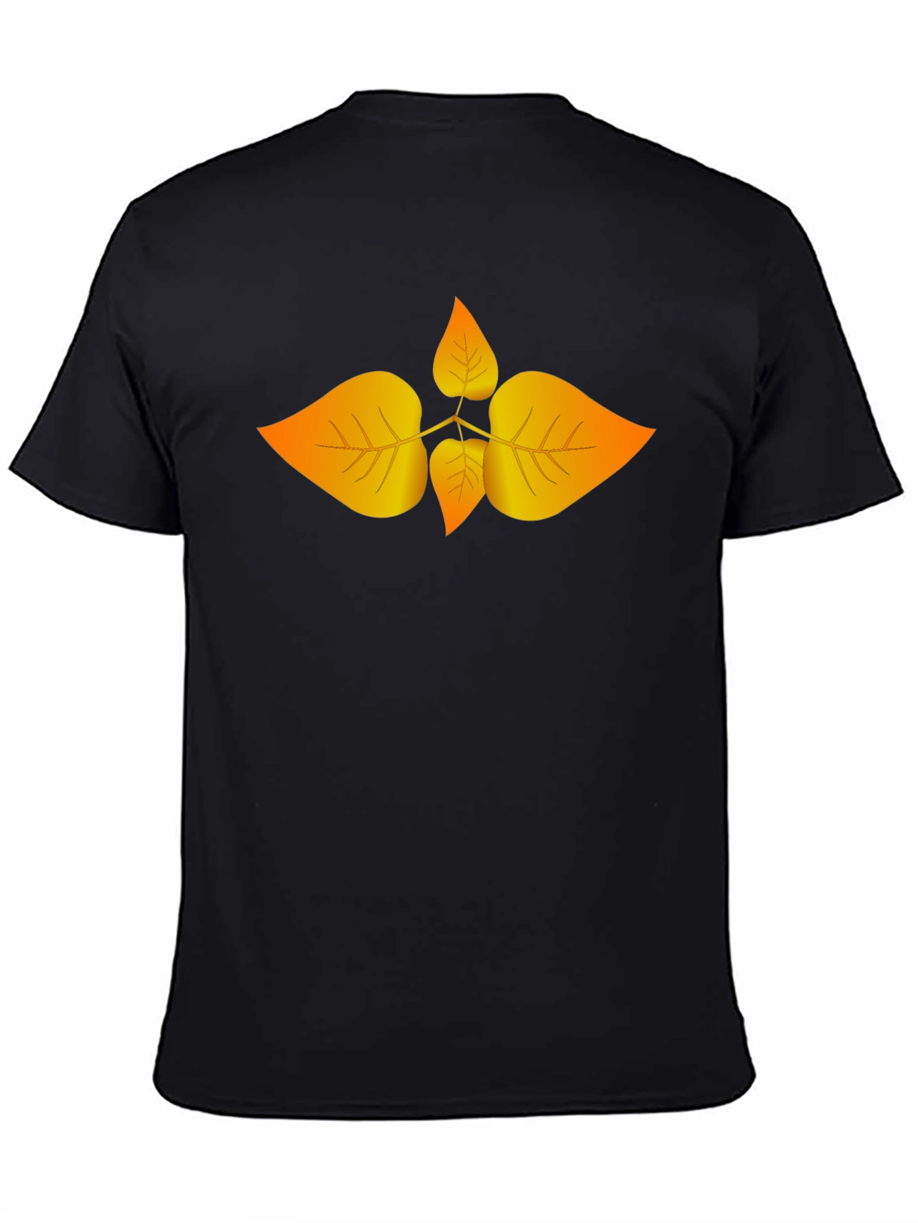 Black Autumn Leaf Graphic Black T-Shirt view 4