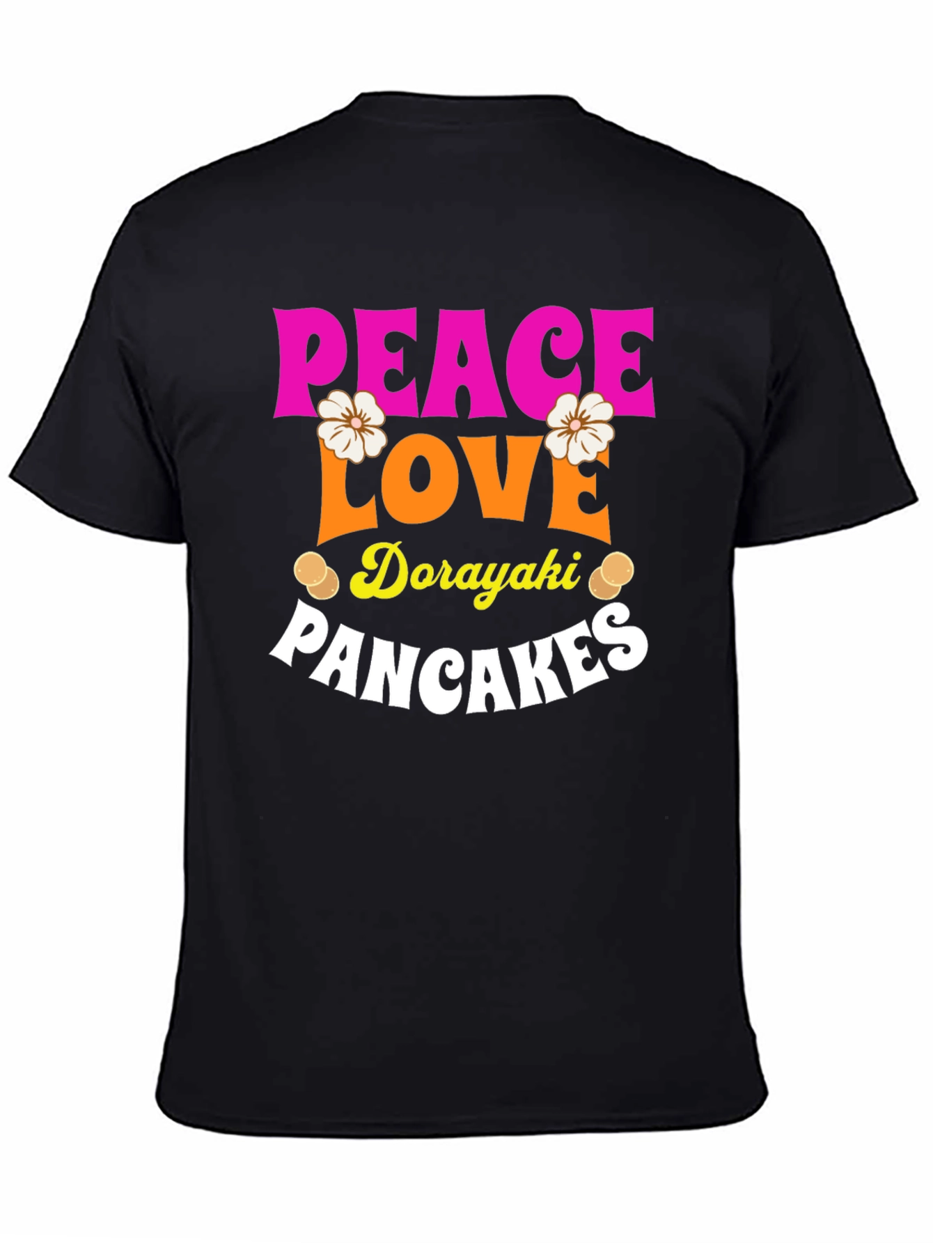 Peace Love Dorayaki Pancakes Graphic T-Shirt - 4