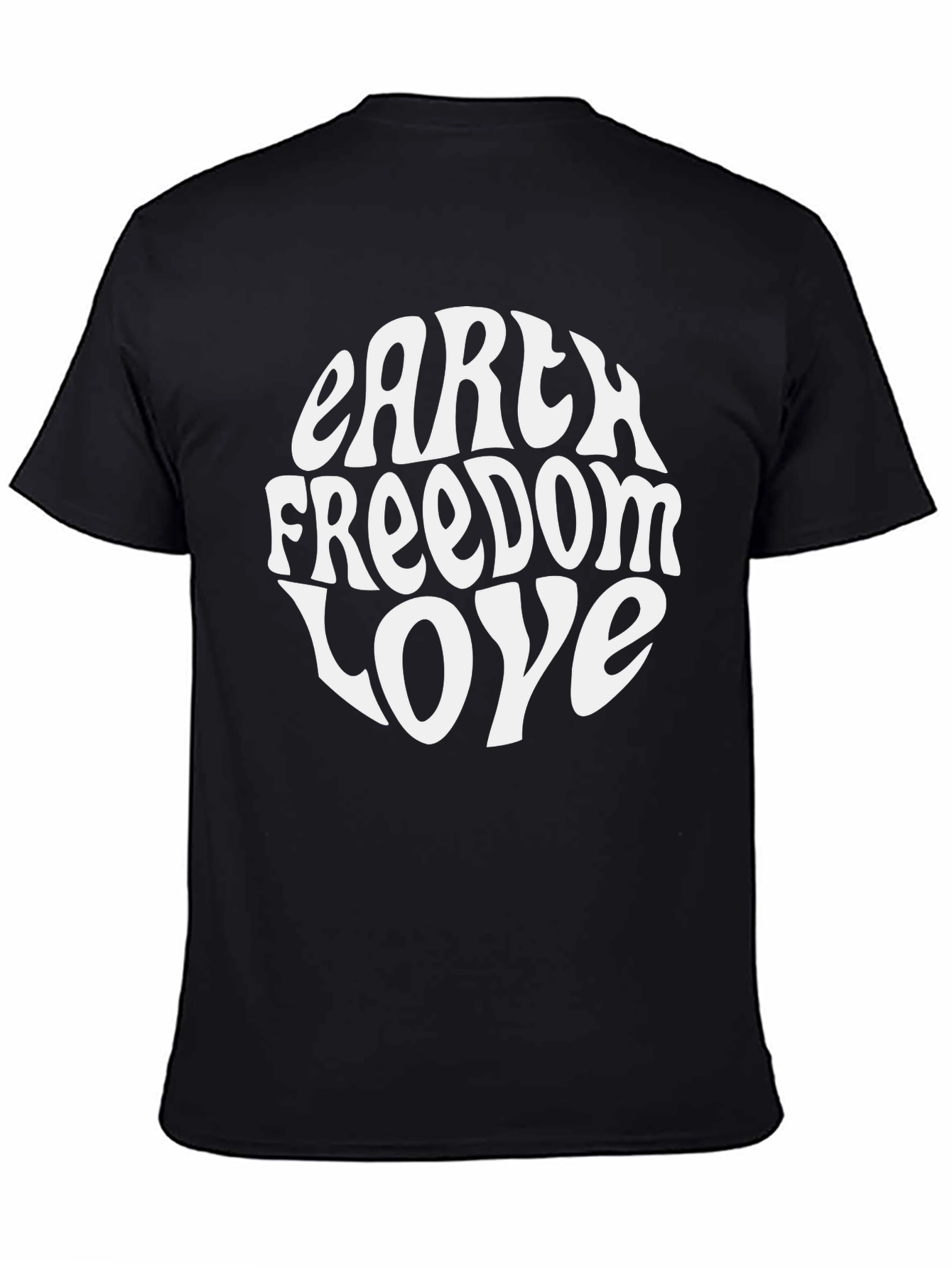 Black Earth Freedom Love Graphic T-Shirt - Black view 4