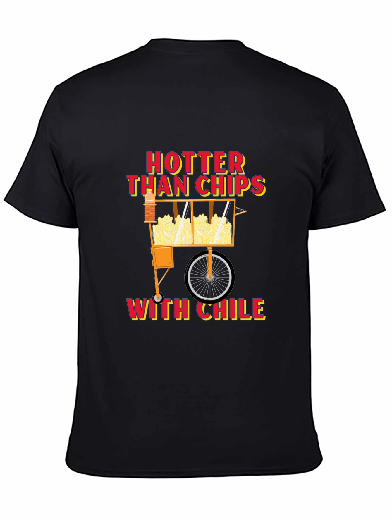 Black Hotter Than Chips with Chile Black Graphic T-Shirt view 4
