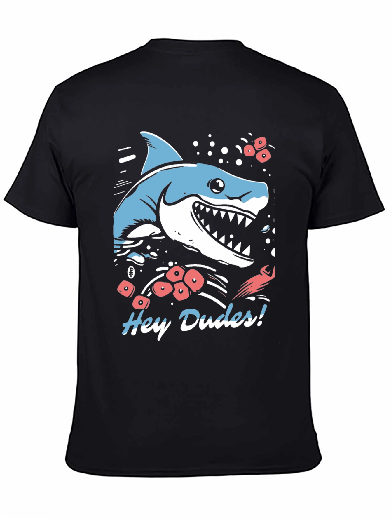 Black Hey Dudes Shark Graphic Tee view 4