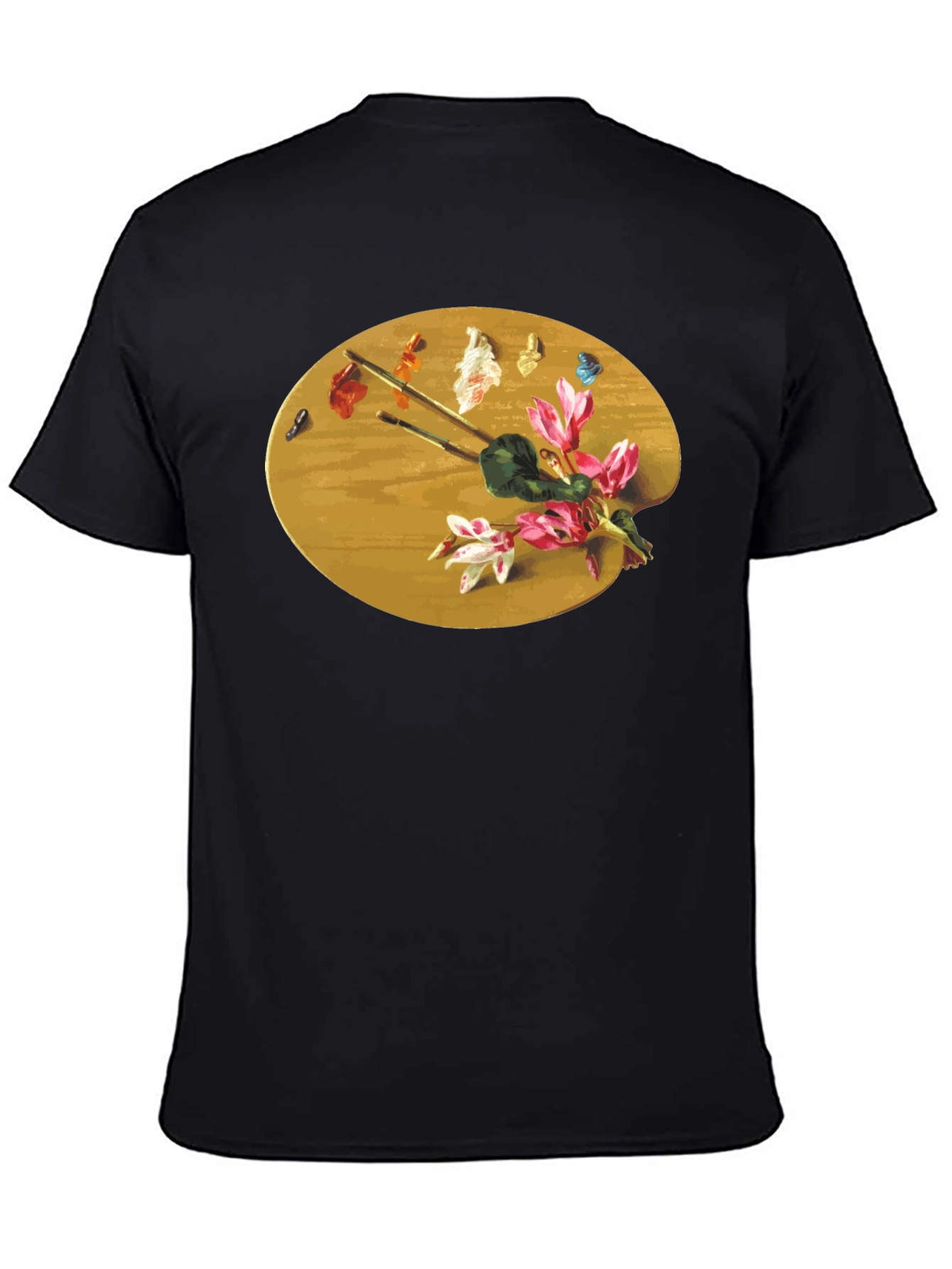Black Artist Palette Graphic Tee - Painter's T-Shirt view 4