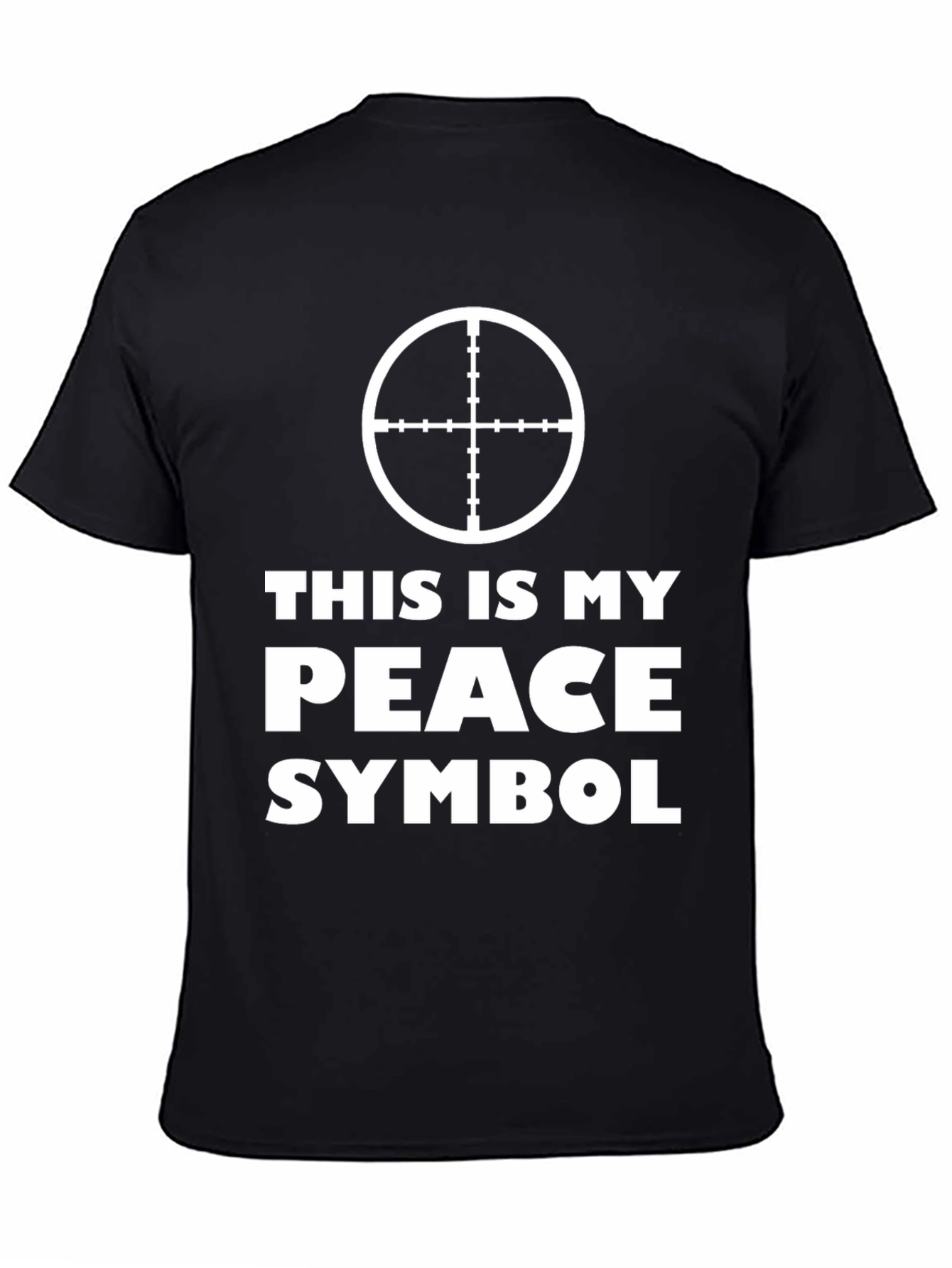 Black Peace Symbol T-Shirt - Funny Graphic Tee view 4
