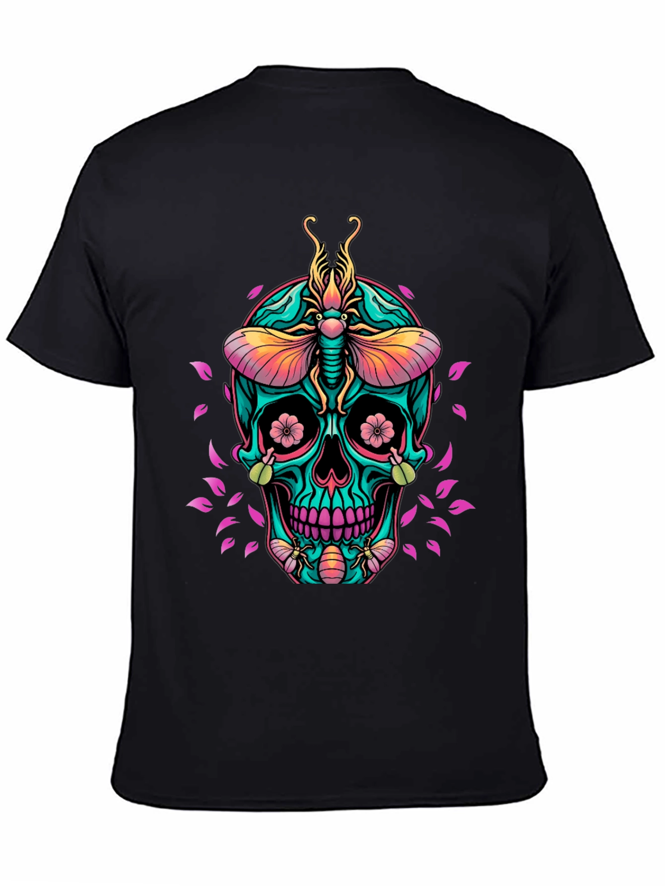 Black Skull & Bugs Graphic Tee view 4