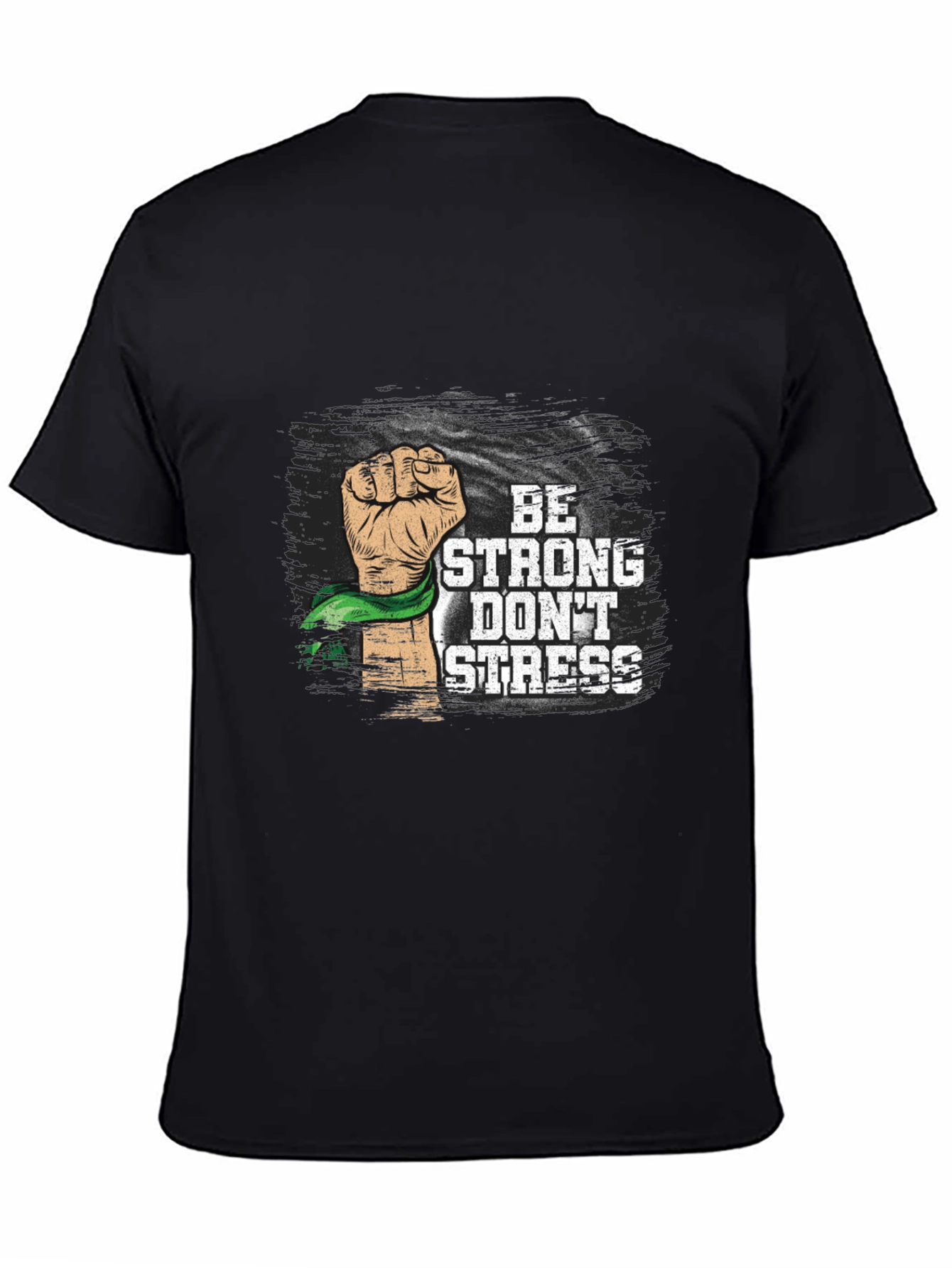 Black Be Strong Don't Stress Graphic Tee view 4