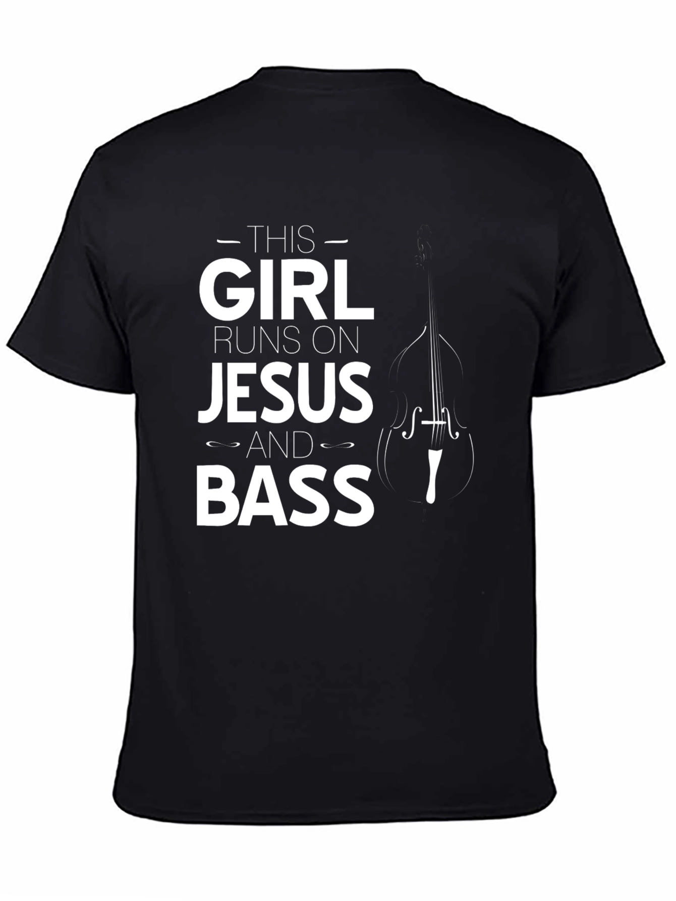 Black This Girl Runs on Jesus and Bass Black Tee view 4