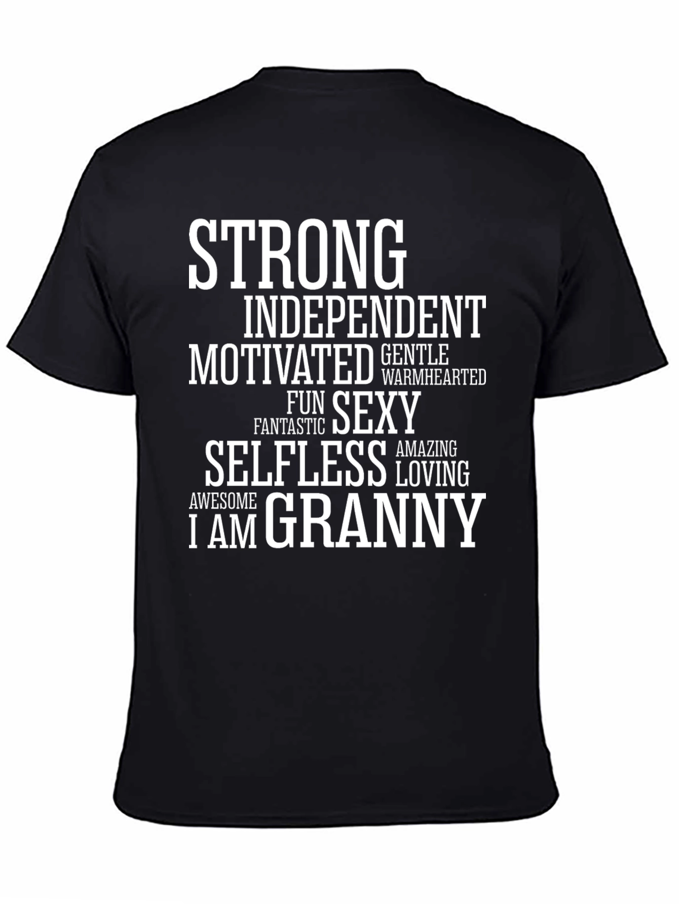 Black Strong Granny T-Shirt - I Am Granny view 4