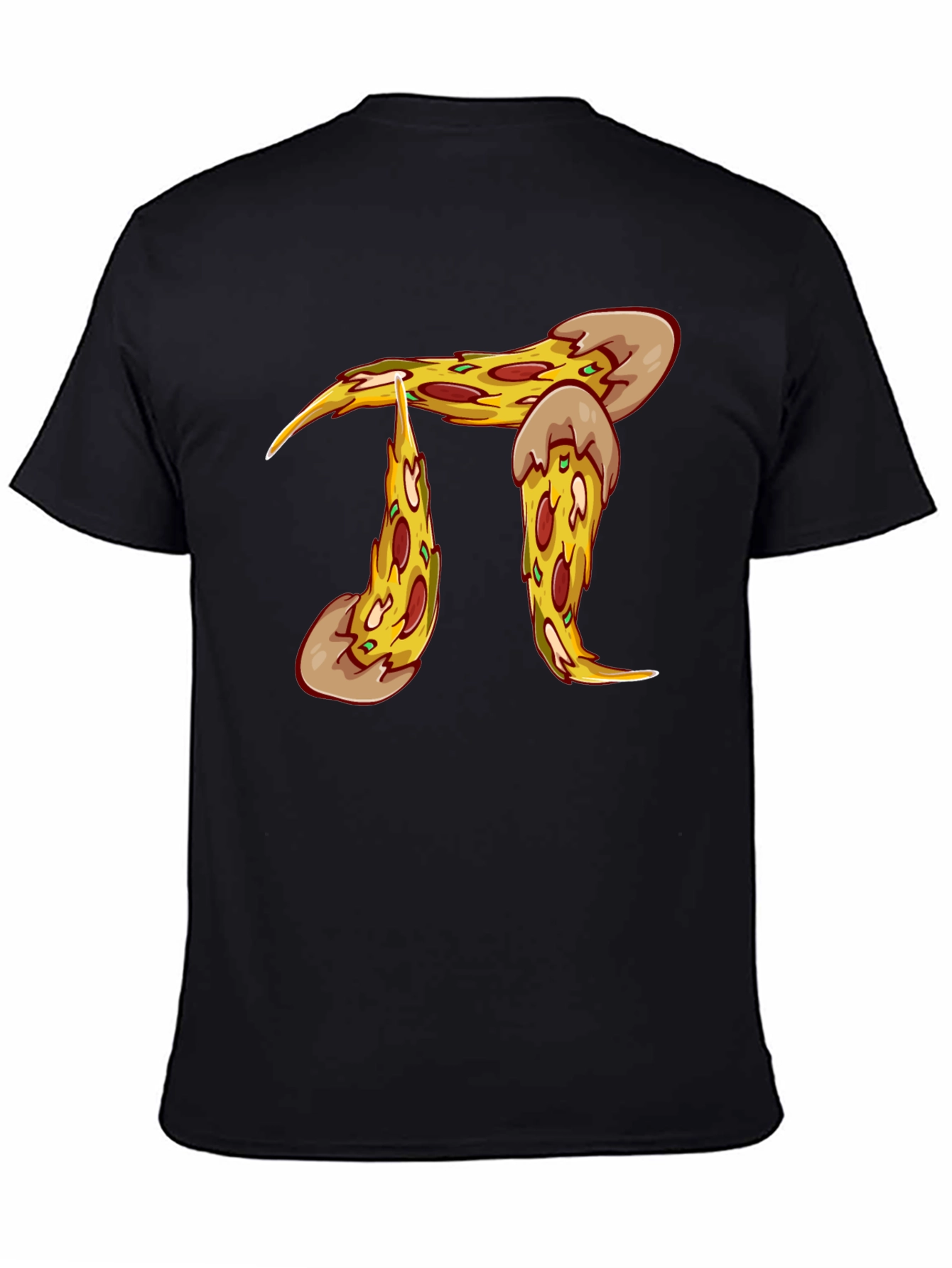 Black Pizza Pi Graphic T-Shirt - Black Cotton Blend view 4