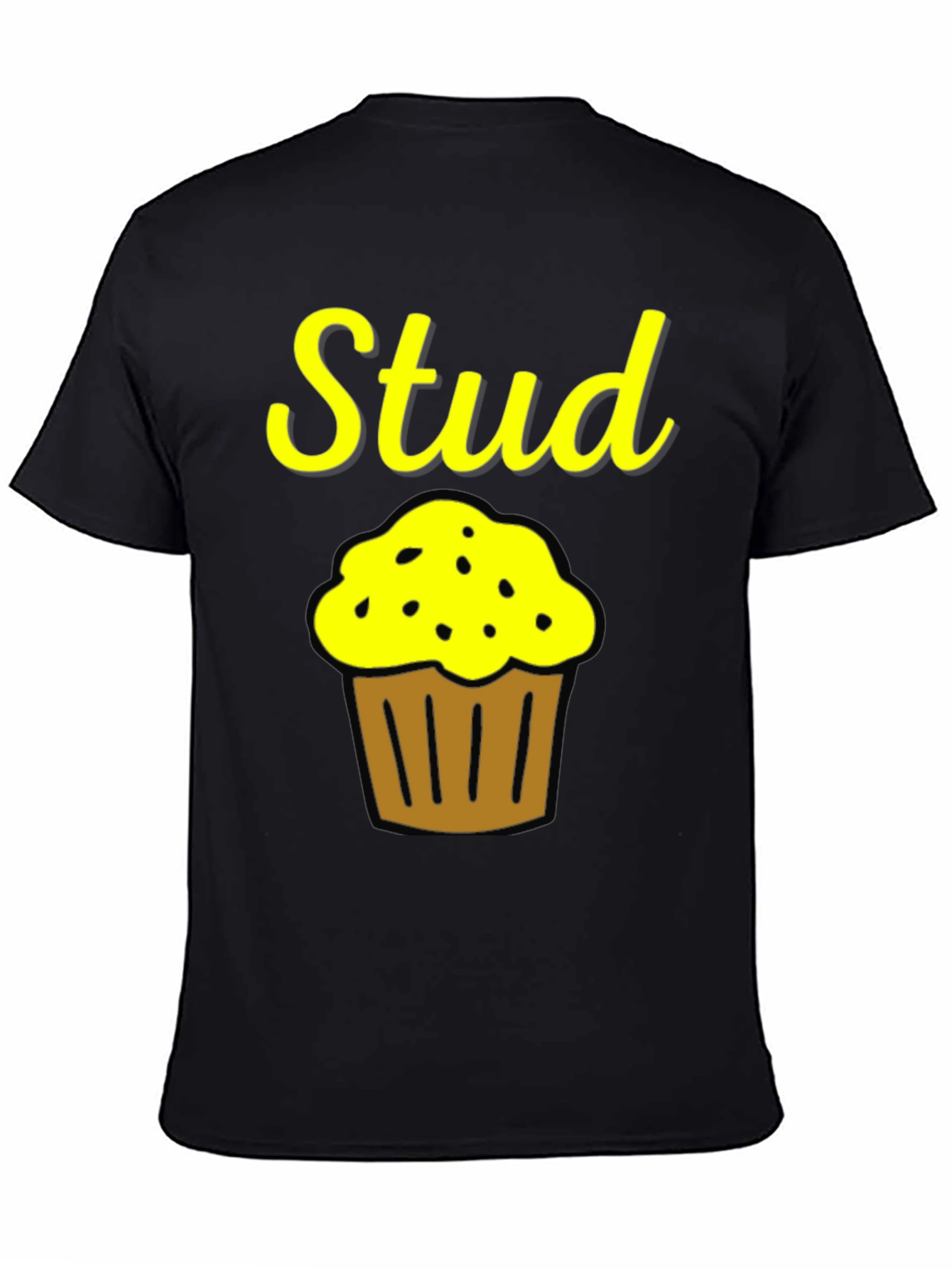 Black Stud Muffin Funny Graphic T-Shirt view 4
