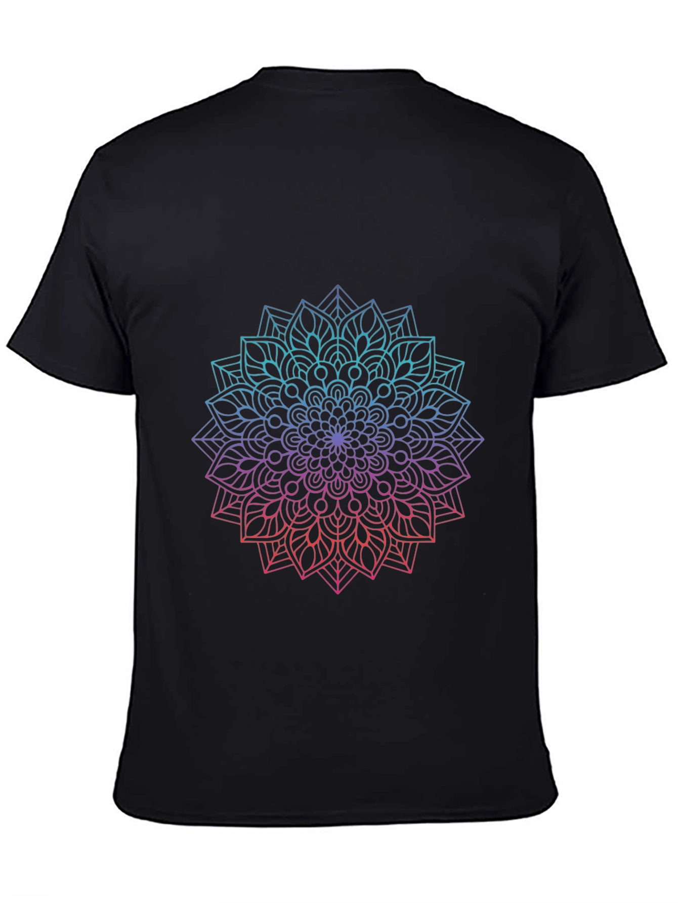 Black Mandala Gradient T-Shirt - Relaxed Fit view 4