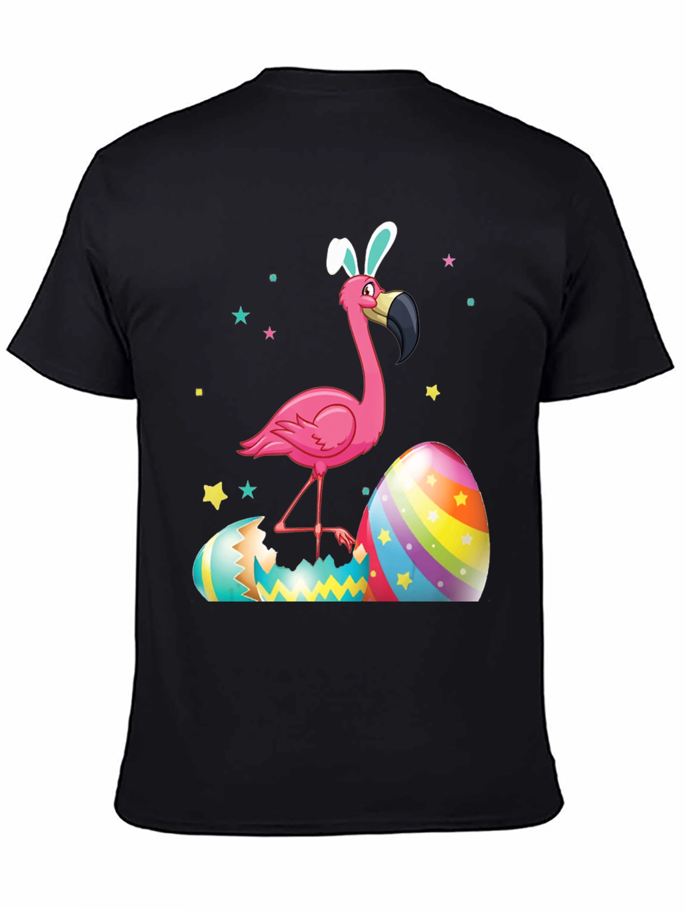 Black Easter Flamingo T-Shirt view 4