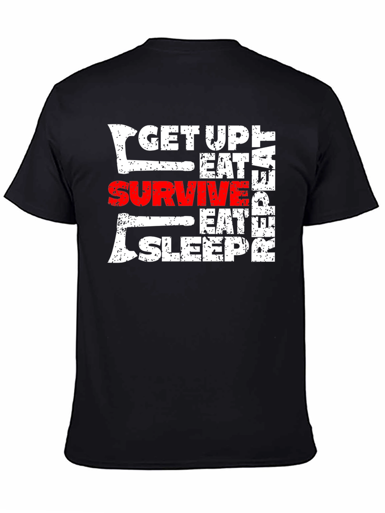 Black Get Up Eat Survive T-Shirt Black view 4