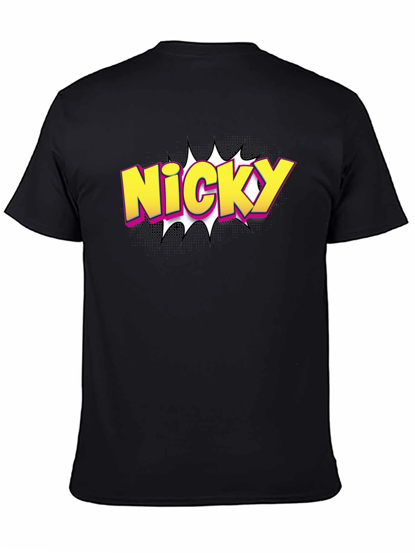 Black Nicky Comic Style Graphic Tee - Black view 4