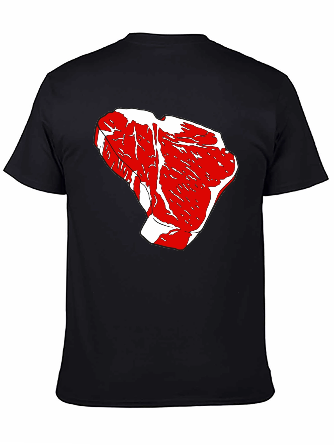 Black Steak Graphic Tee - Black Cotton T-Shirt view 4