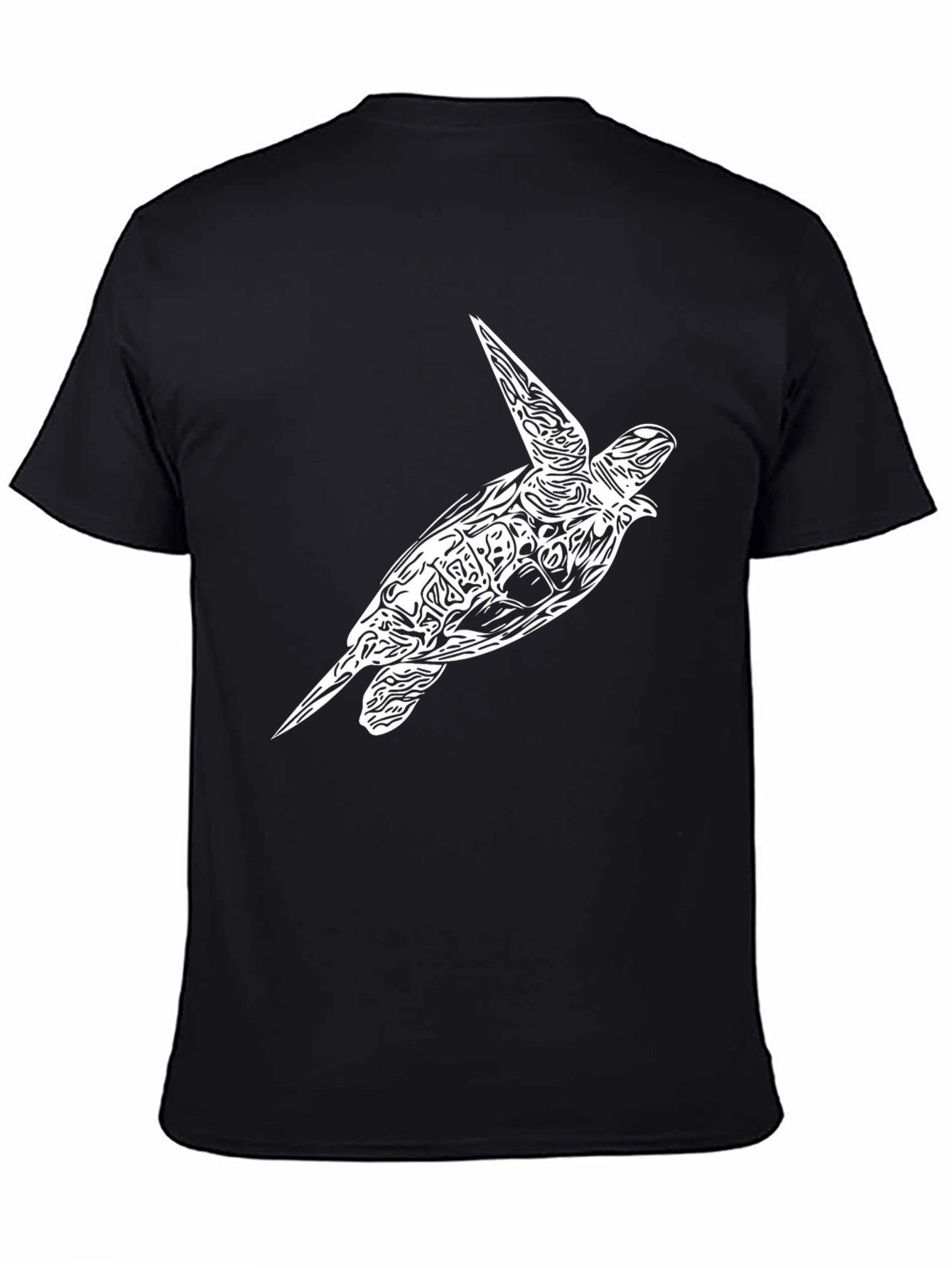 Black Turtle Graphic Tee - Black Cotton T-Shirt view 4
