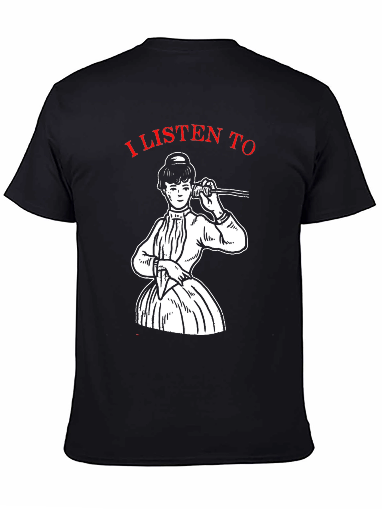 Black Retro "I Listen To" Graphic T-Shirt view 4