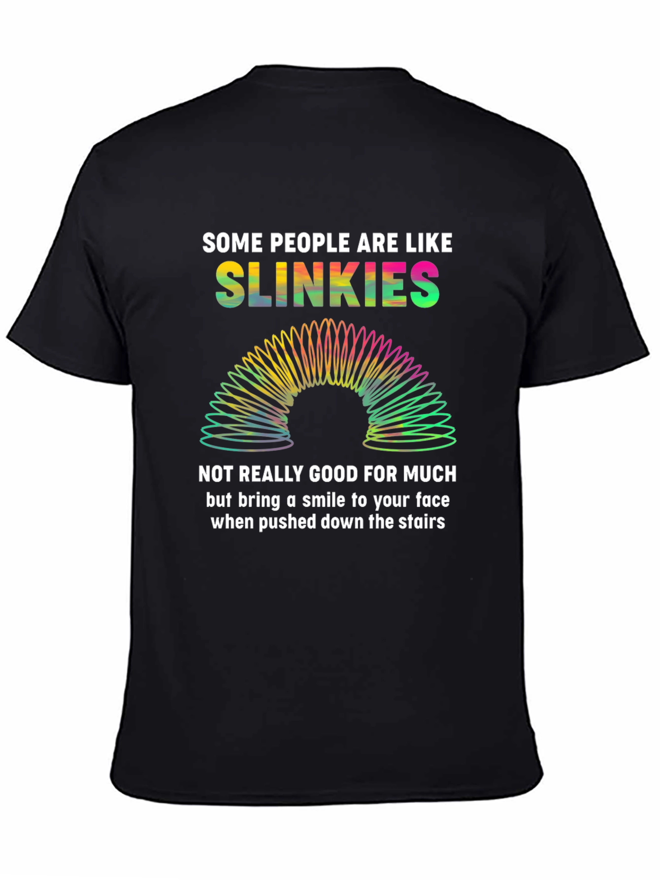 Black Slinkies Graphic Tee - Funny Novelty T-Shirt view 4