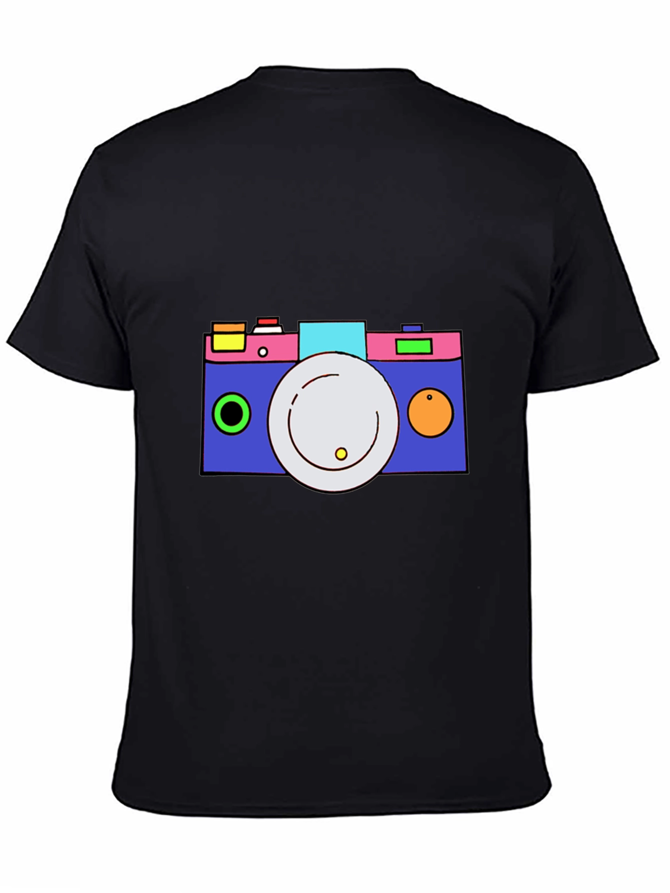Black Funky Camera Graphic Tee - Cool and Casual view 4