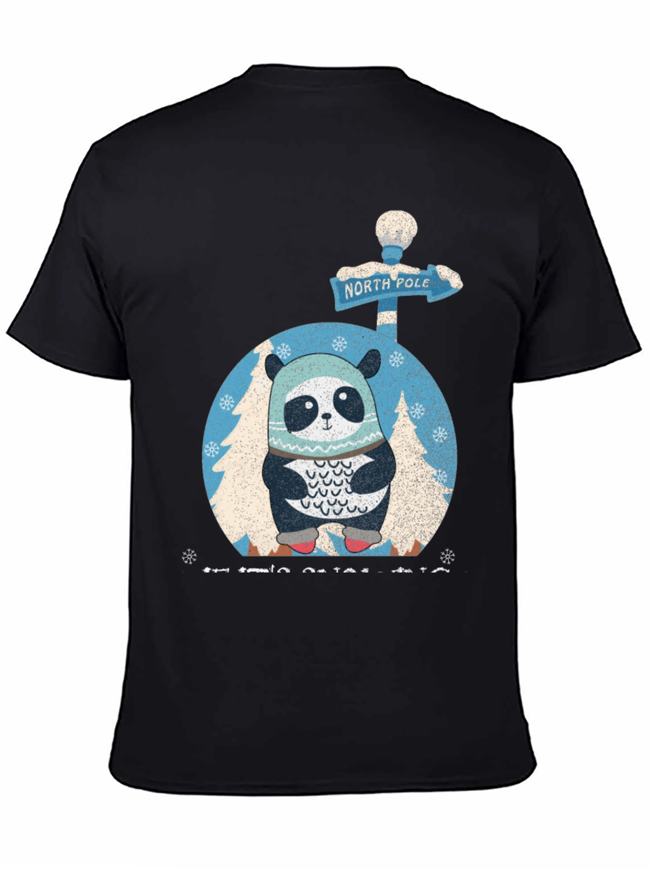 Black Winter Panda Graphic Tee view 4