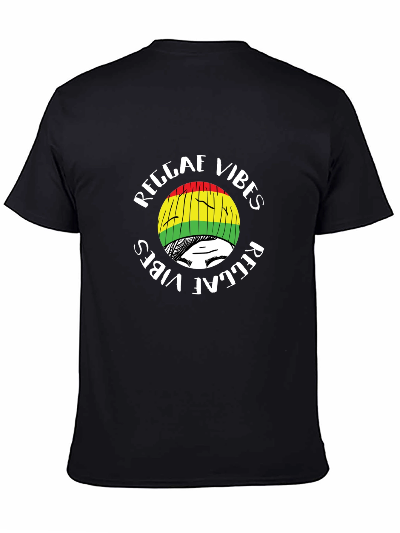 Black Reggae Vibes Graphic T-Shirt - Black view 4