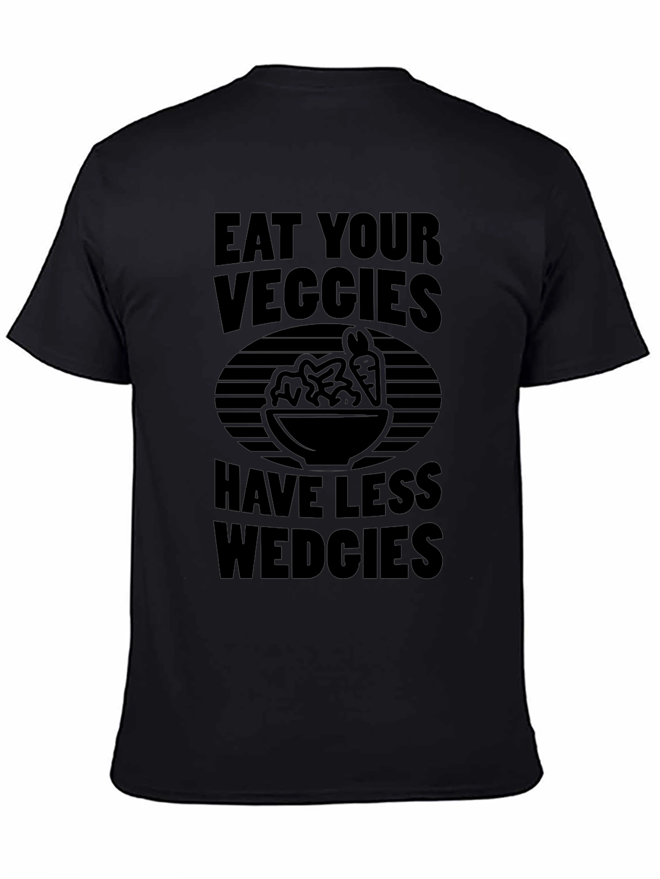 Black Eat Your Veggies Graphic Tee - Soft Cotton Blend view 4