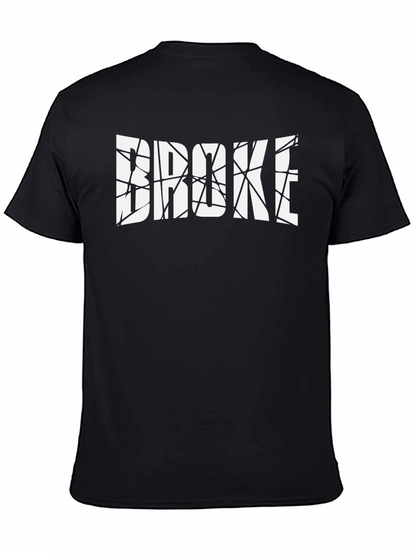 Broke Graphic Print T-Shirt - Casual Style - 4