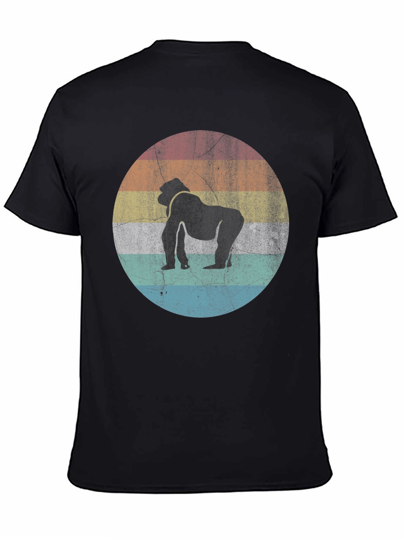Black Vintage Gorilla T-Shirt - Retro Ape Design view 4