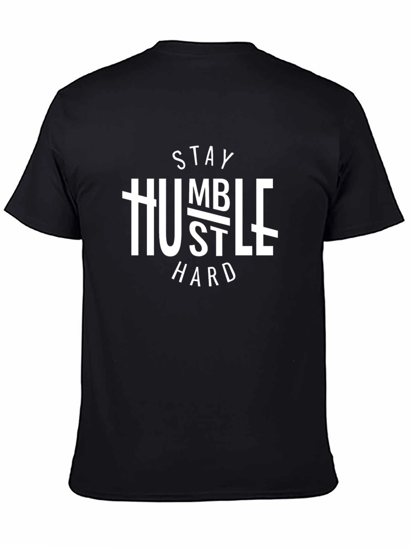 Black Stay Humble Hustle Hard Black Graphic Tee view 4