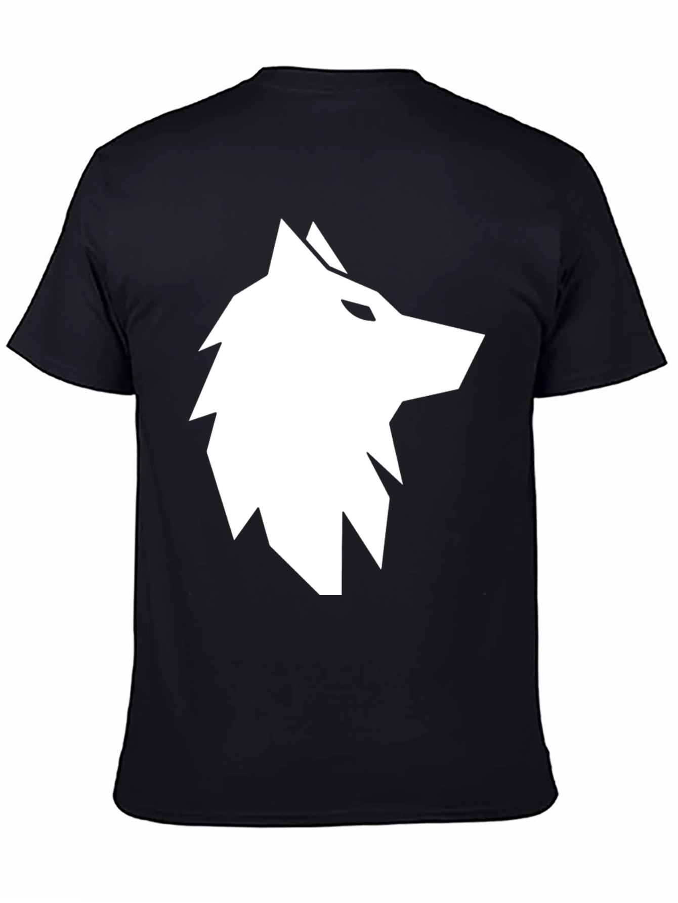 Black Wolf Graphic Print Black T-Shirt view 4