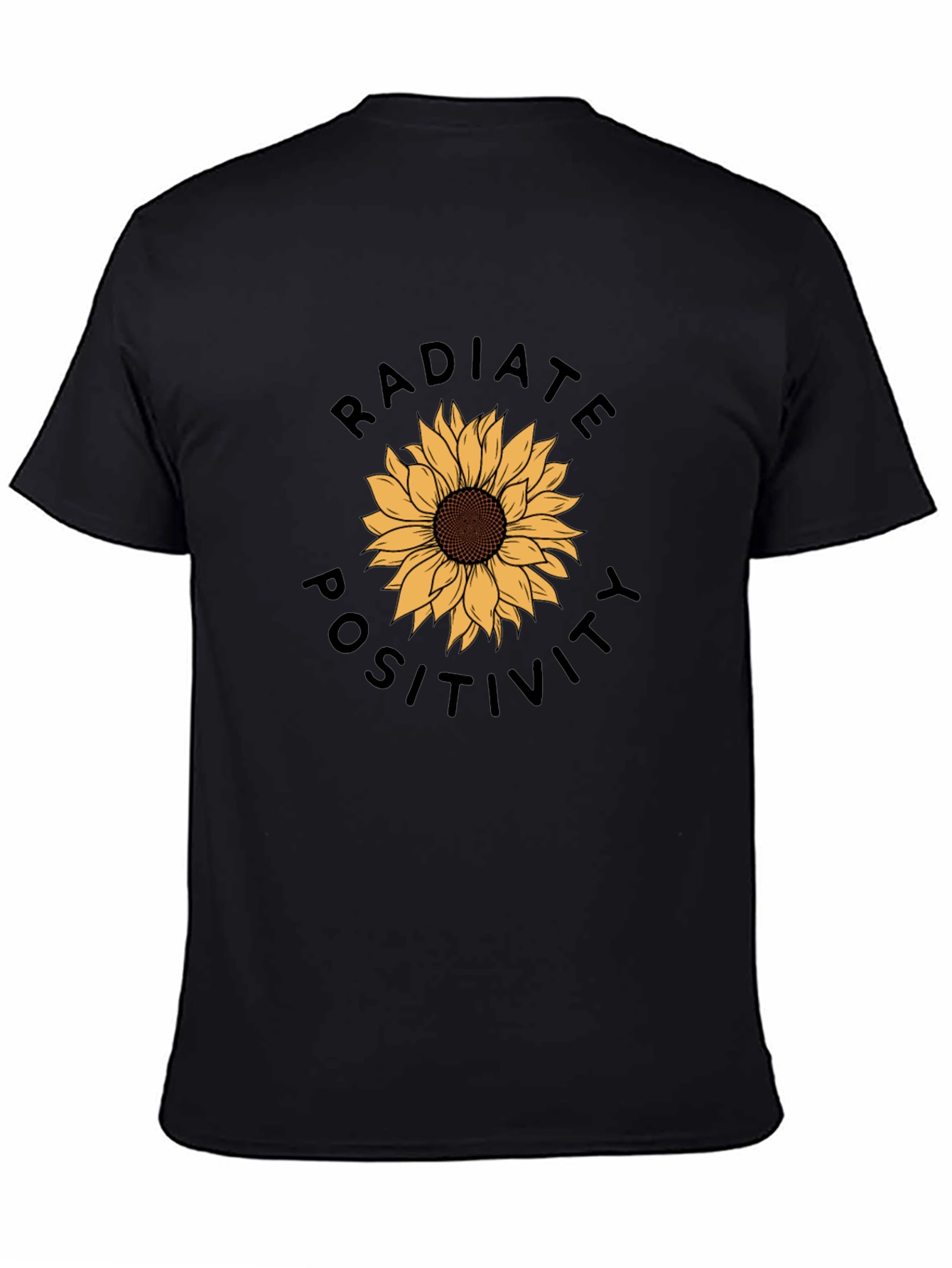 Black Radiate Positivity Sunflower Graphic Tee view 4