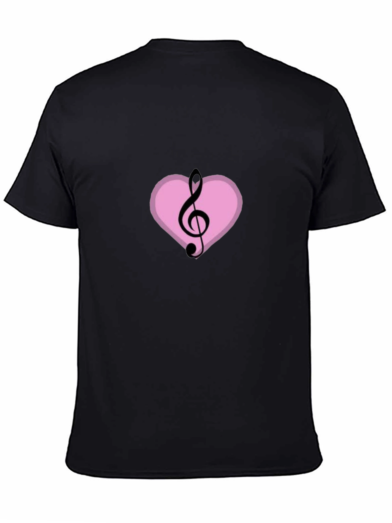Black Musical Heart T-Shirt - Black Graphic Tee view 4