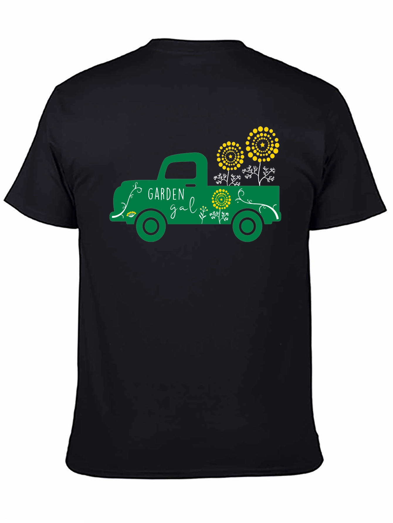 Black Garden Gal Graphic Tee - Vintage Truck Design view 4