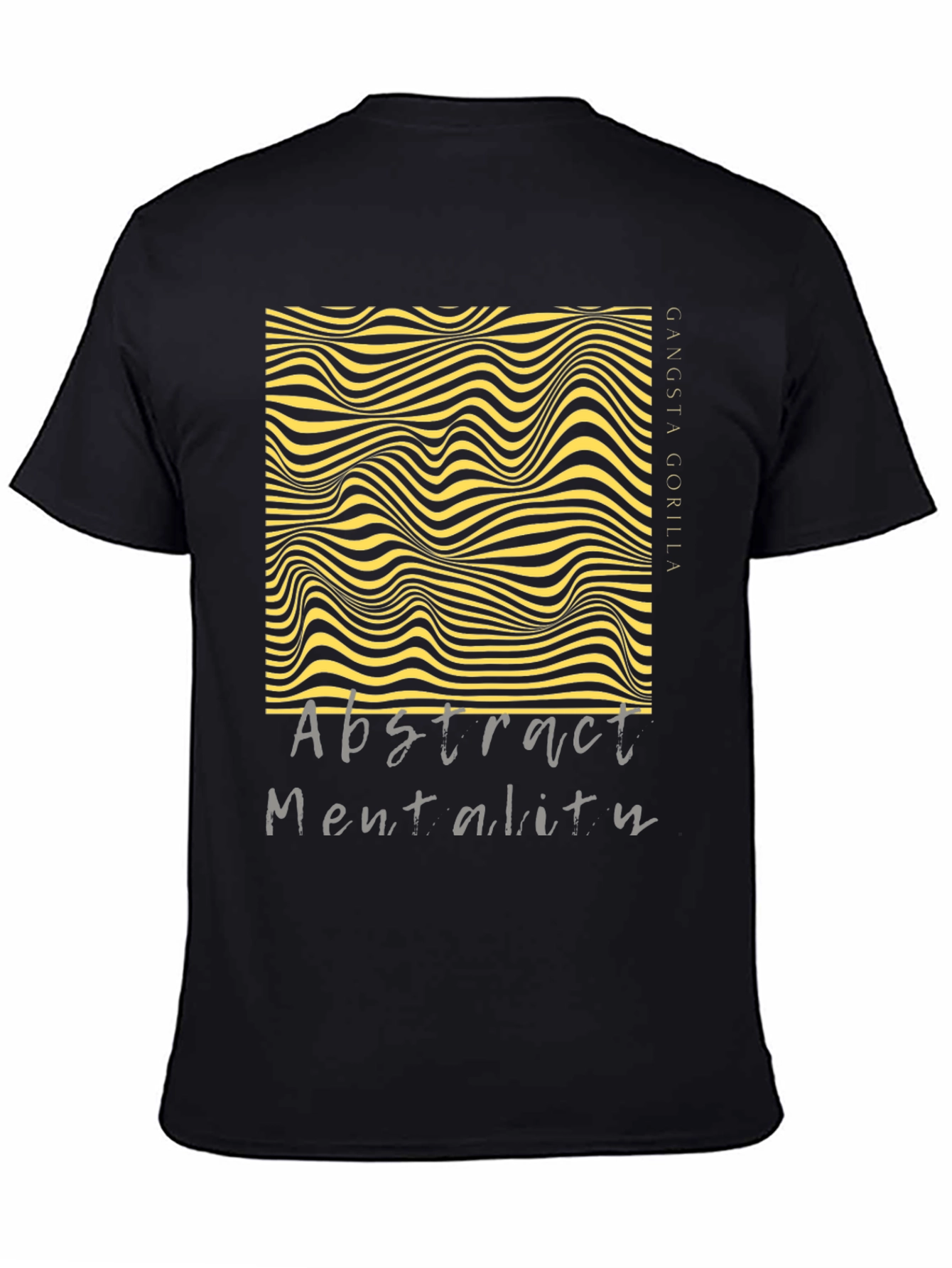 Black Abstract Mentality Graphic Tee - Modern Design view 4