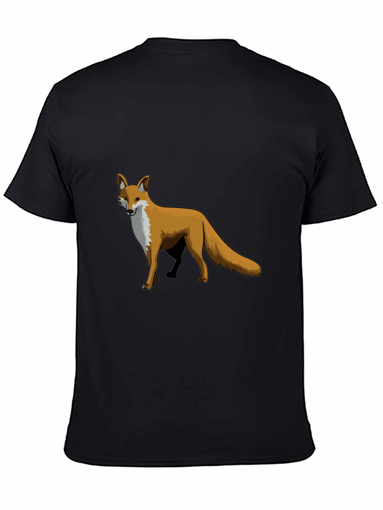 Black Men's Black Fox Graphic T-Shirt view 4