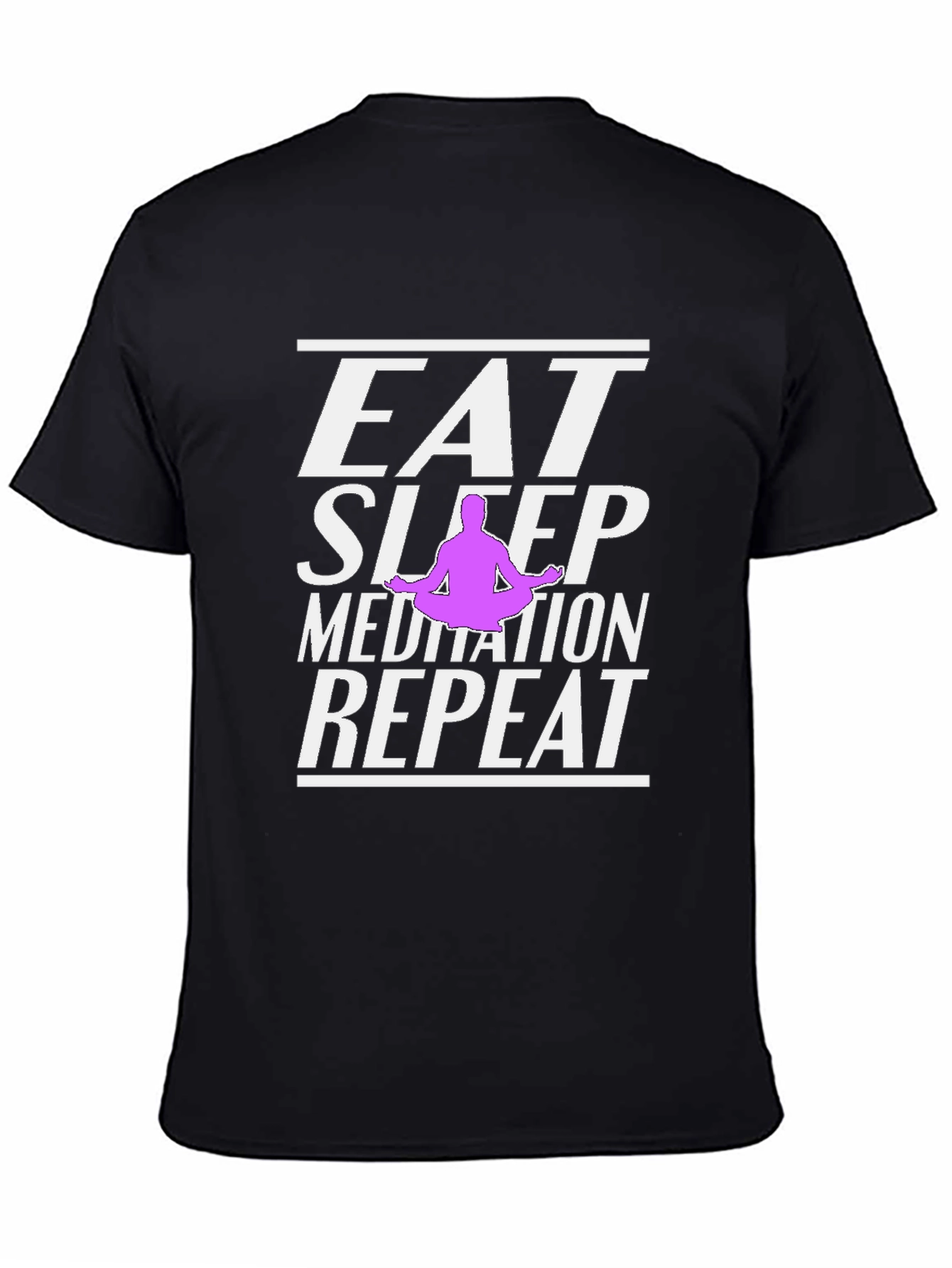 Black Eat Sleep Meditation Repeat Graphic T-Shirt view 4