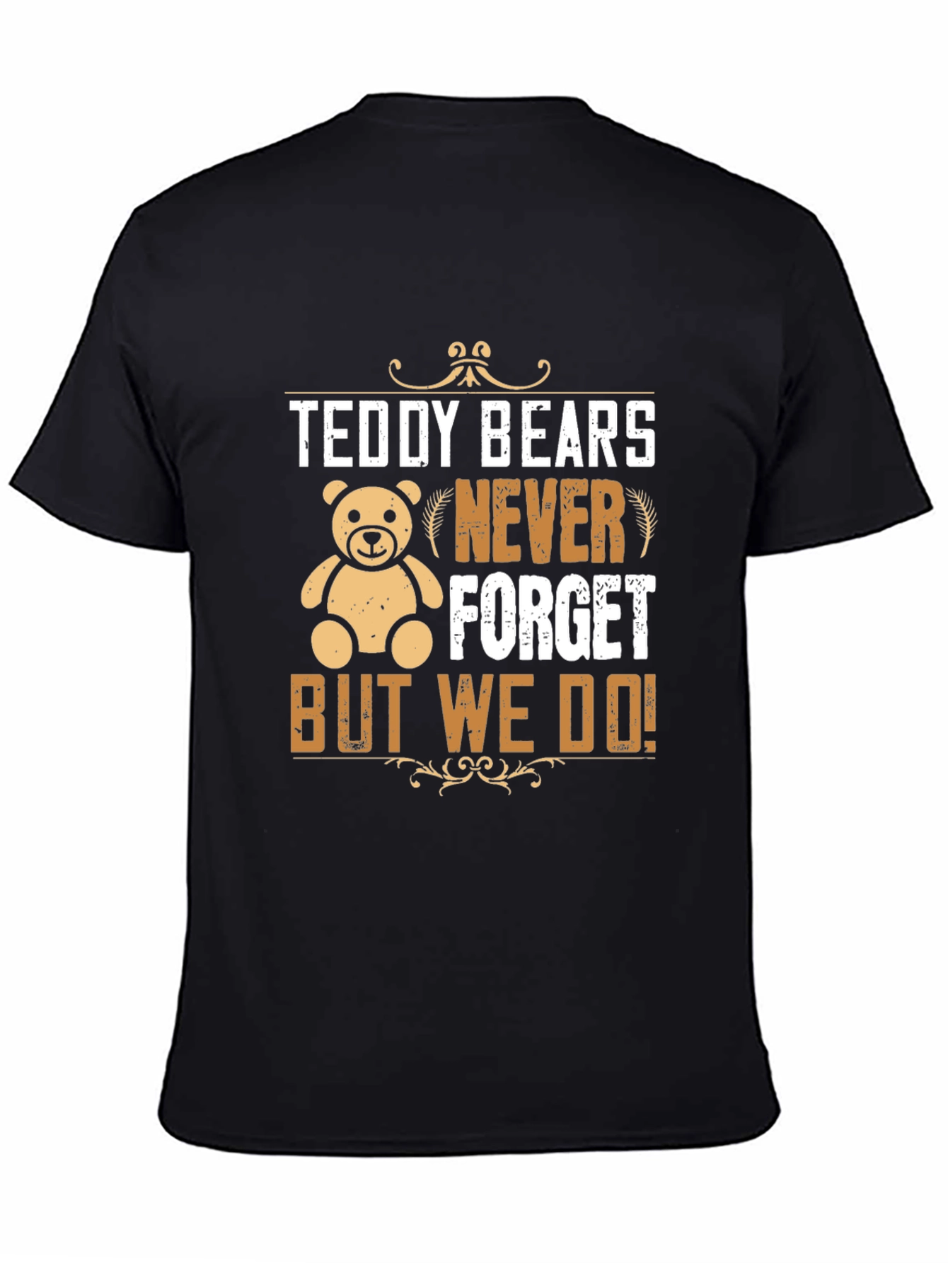 Black Teddy Bears Never Forget Graphic T-Shirt view 4