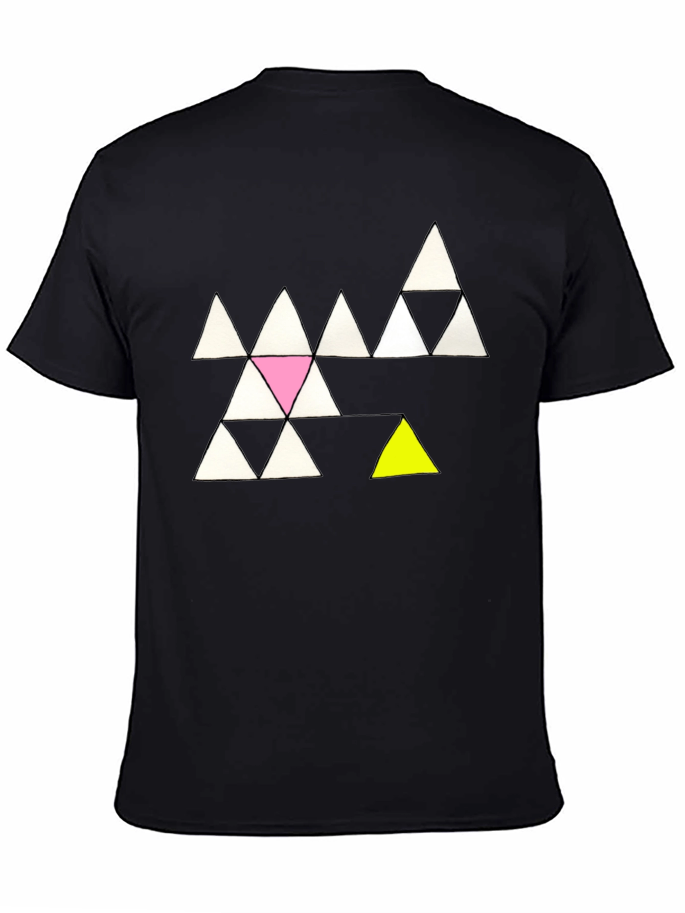 Black Geometric Triangle Pattern Tee - Unique Design, Soft Cotton view 4