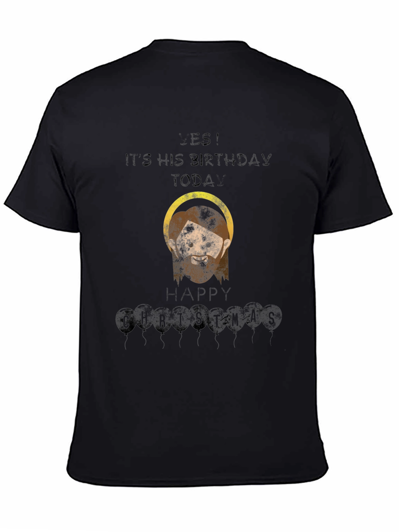 Black It's His Birthday Today Funny Graphic Tee view 4