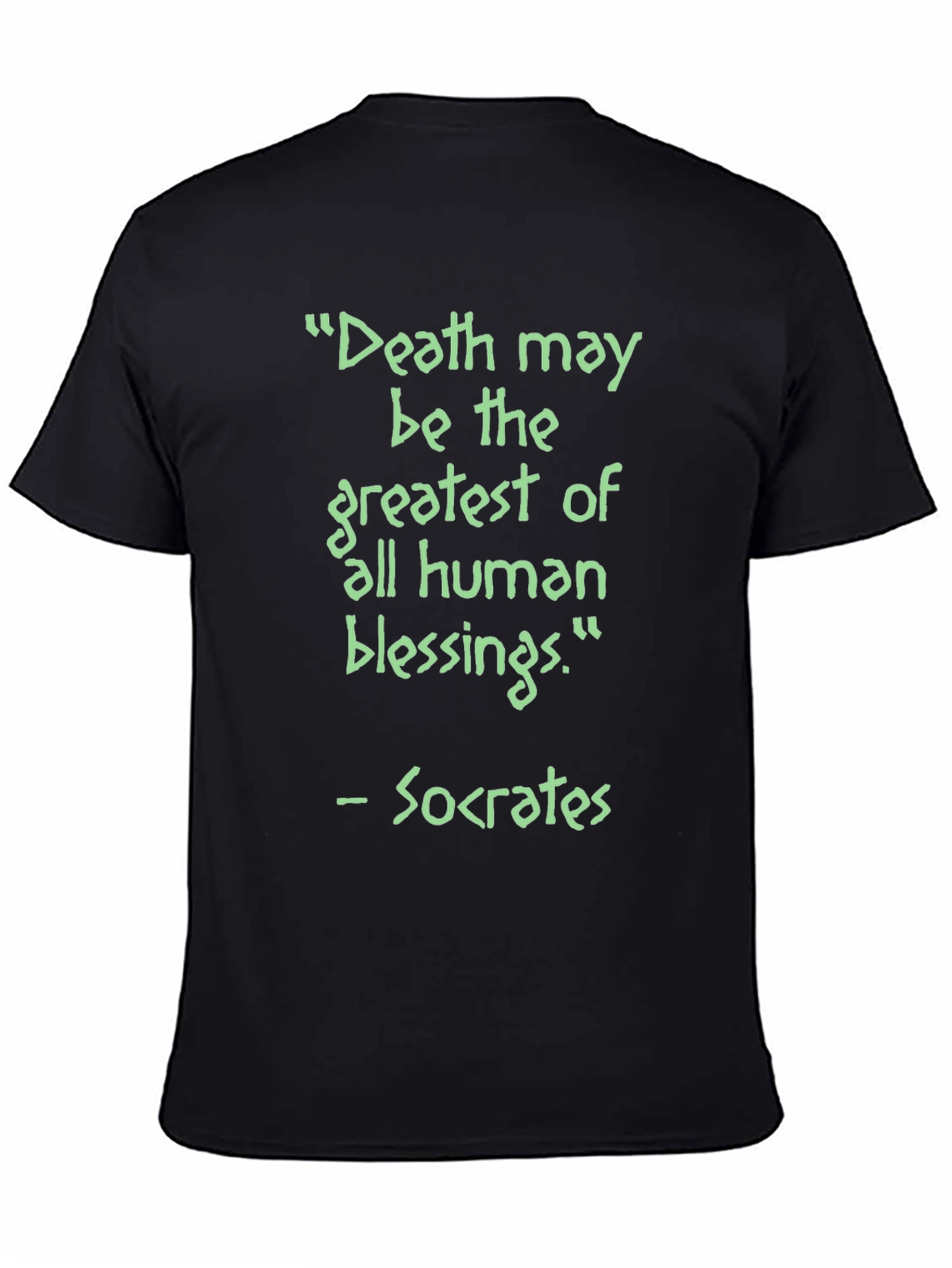 Black Socrates Quote Graphic T-Shirt view 4