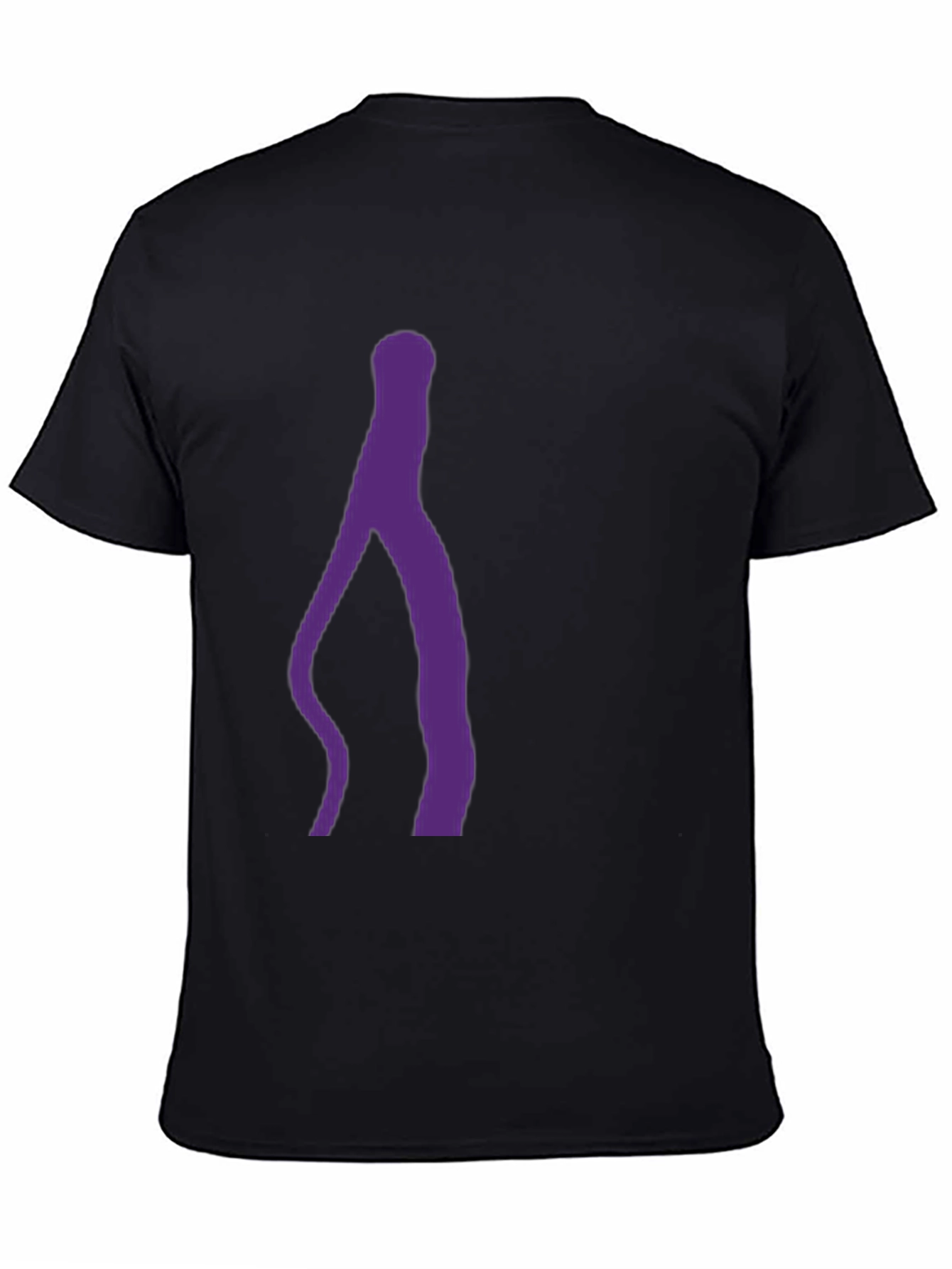 Black Abstract Purple Silhouette Black T-Shirt view 4